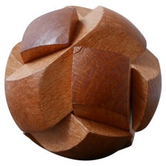 Geometric Wooden Midcentury Puzzle Desk Object