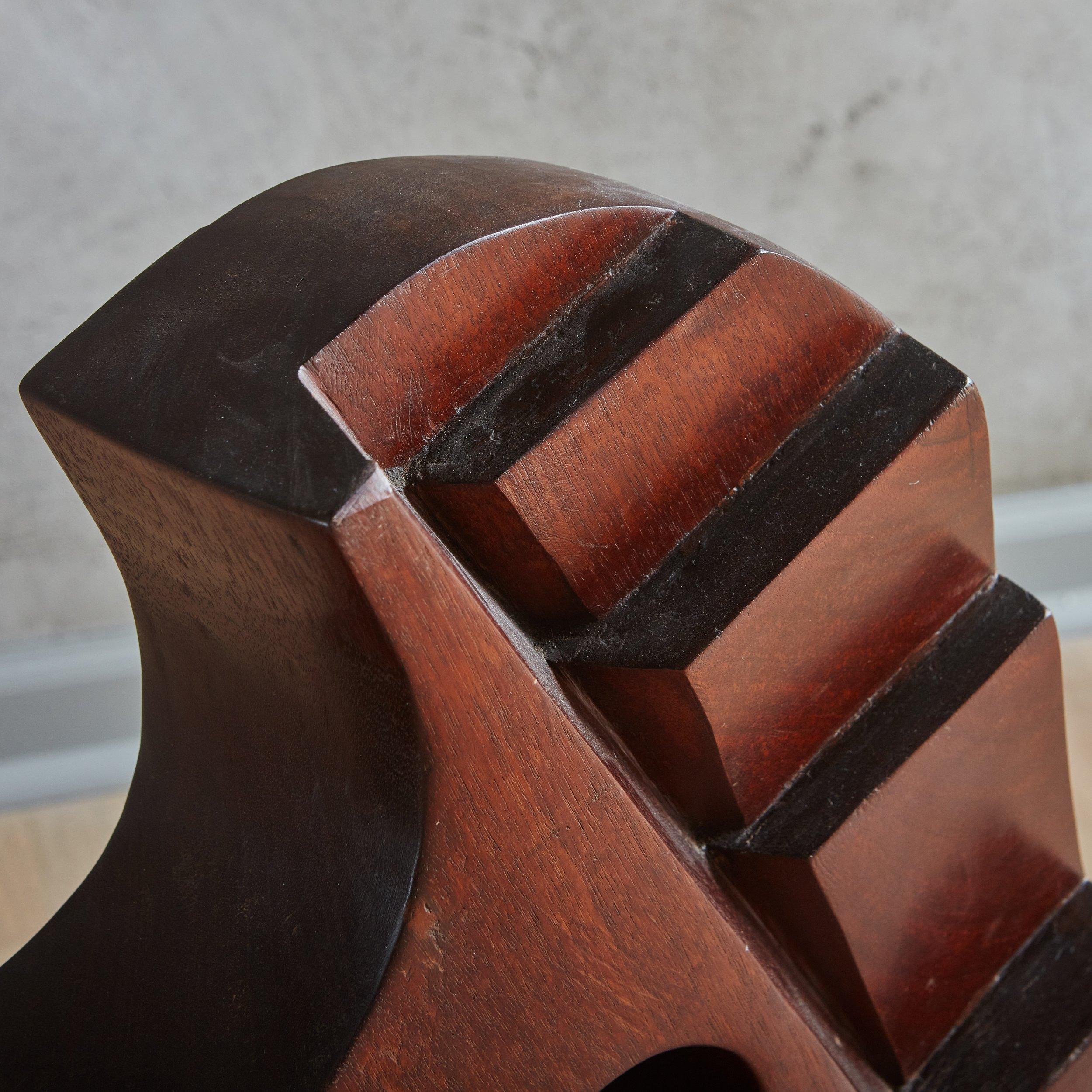 American Geometric Wooden Sculpture by Suzanne Sumner, 1970s For Sale