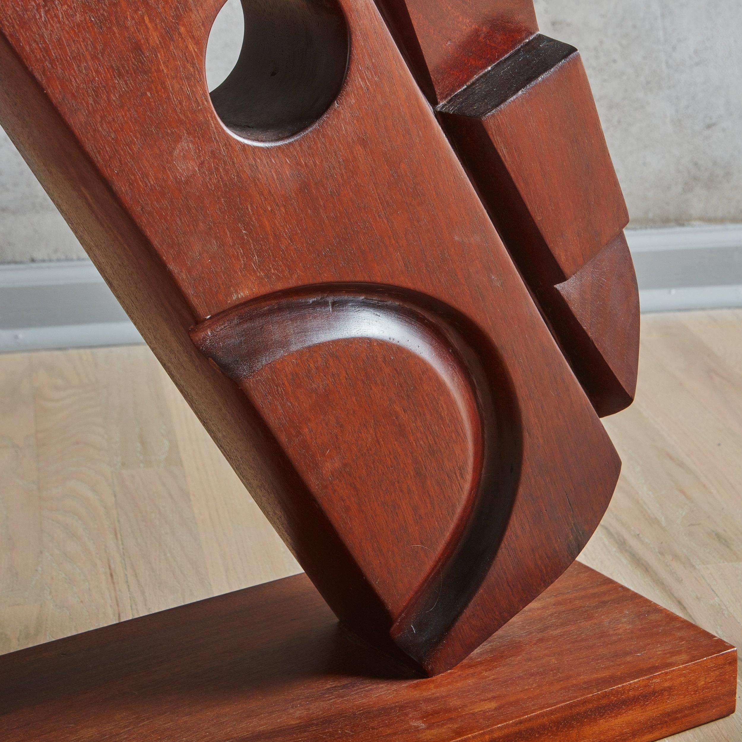 Geometric Wooden Sculpture by Suzanne Sumner, 1970s In Good Condition For Sale In Chicago, IL