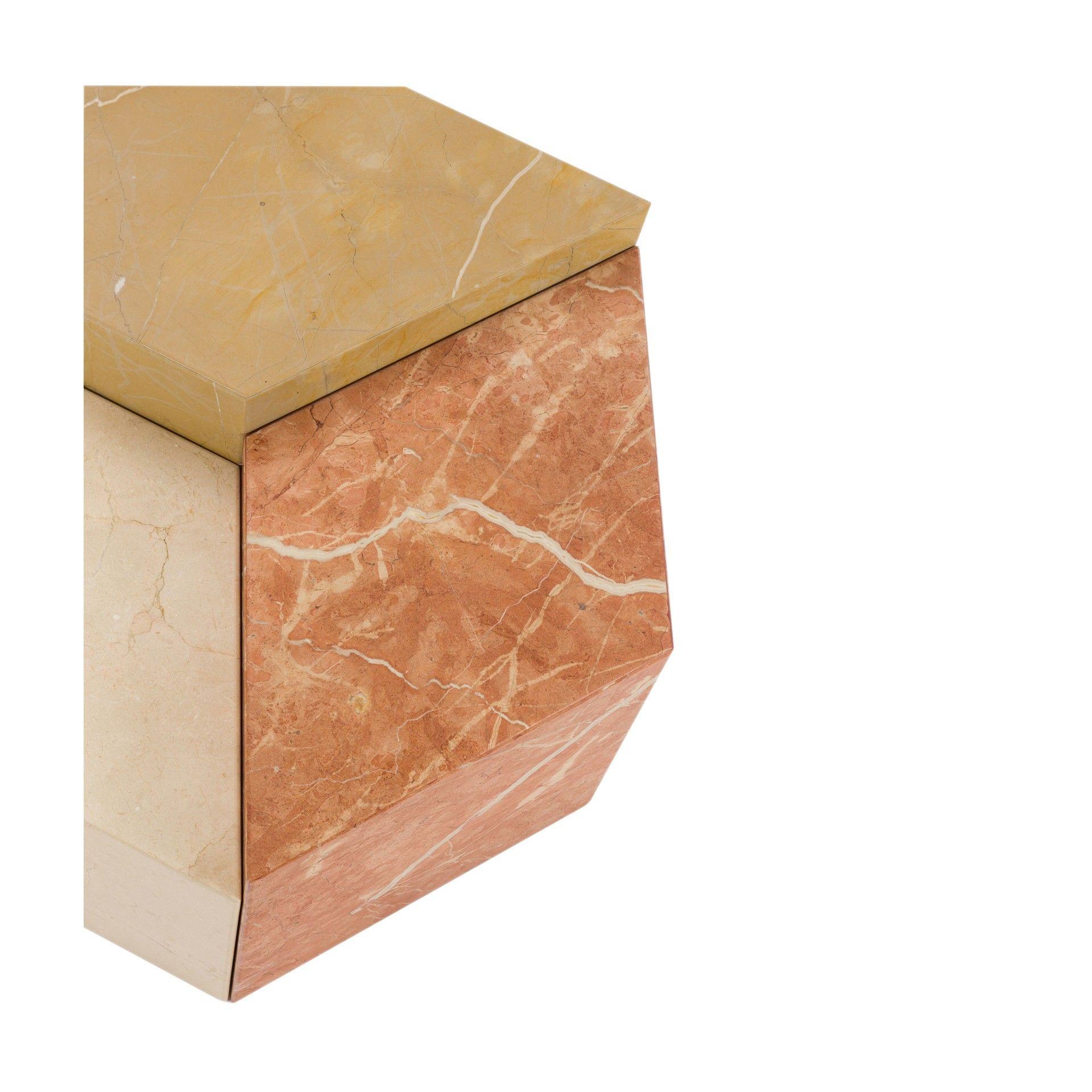 Ensemble de 3 tables basses en marbre aux couleurs géométriques en vente 4