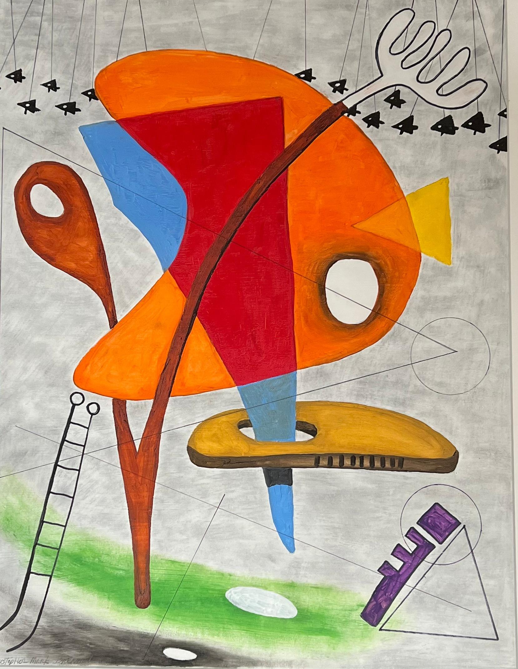 Geometrical Abstraction Gouache by Christopher Mark Brennan For Sale 2