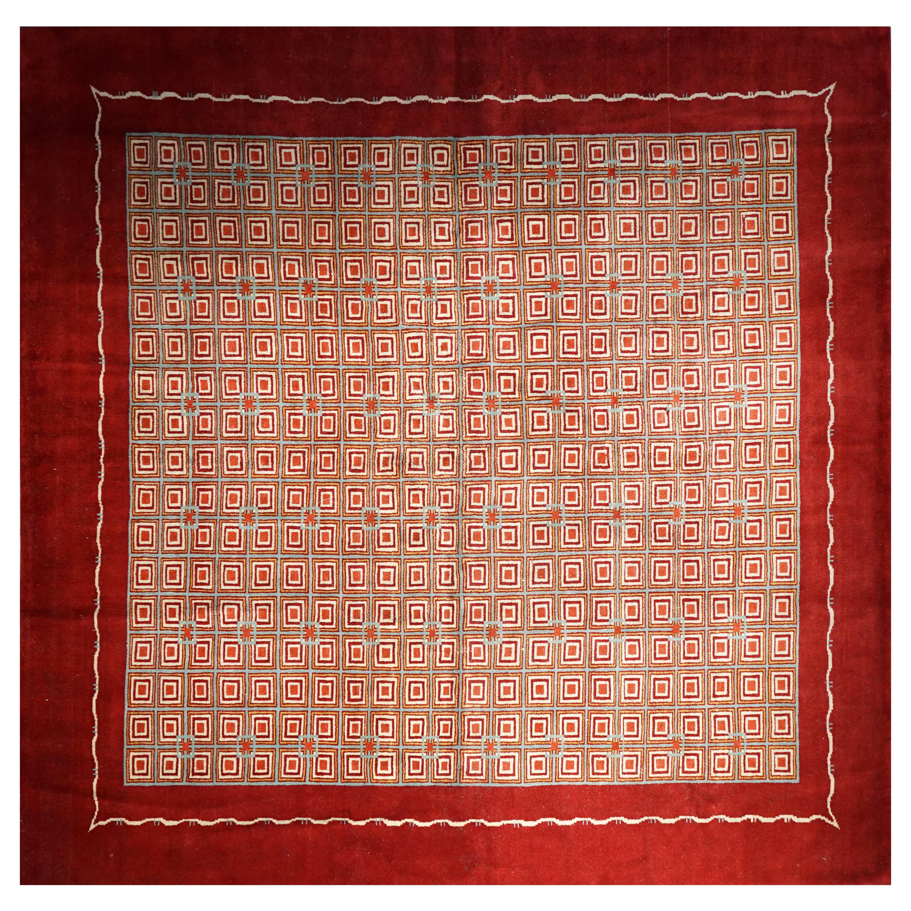 Boccara handgeknüpfter geometrischer künstlerischer Teppich, Design N.2 im Angebot