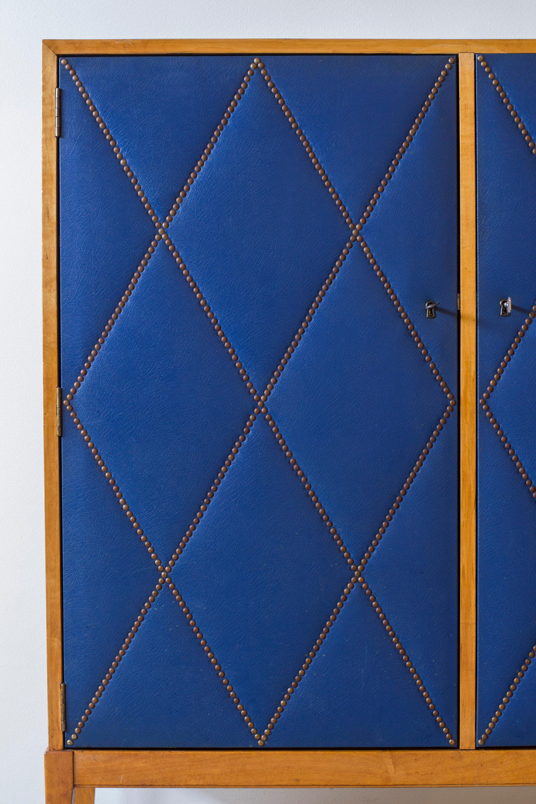 Geometrical blue cabinet attributed to Otto Schulz  and Boet, 1940s For Sale 3