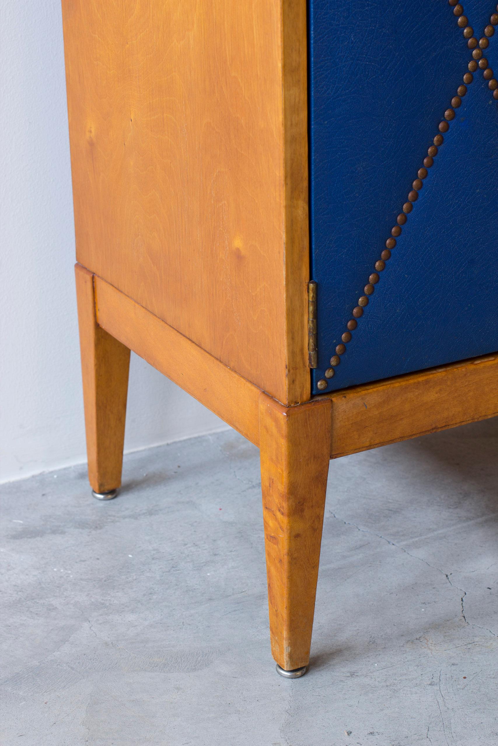 Geometrical blue cabinet attributed to Otto Schulz  and Boet, 1940s For Sale 5
