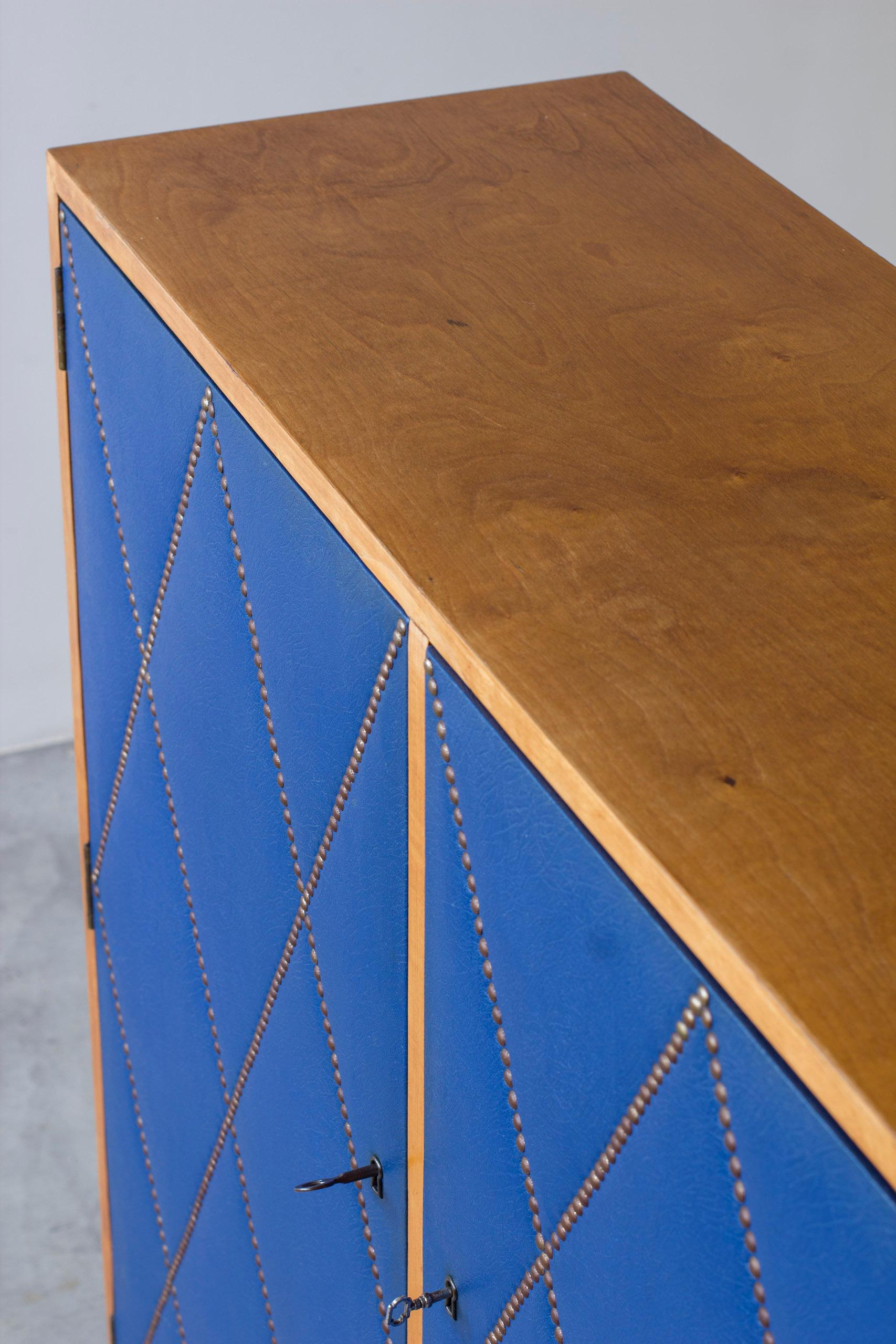 Geometrical blue cabinet attributed to Otto Schulz  and Boet, 1940s For Sale 6