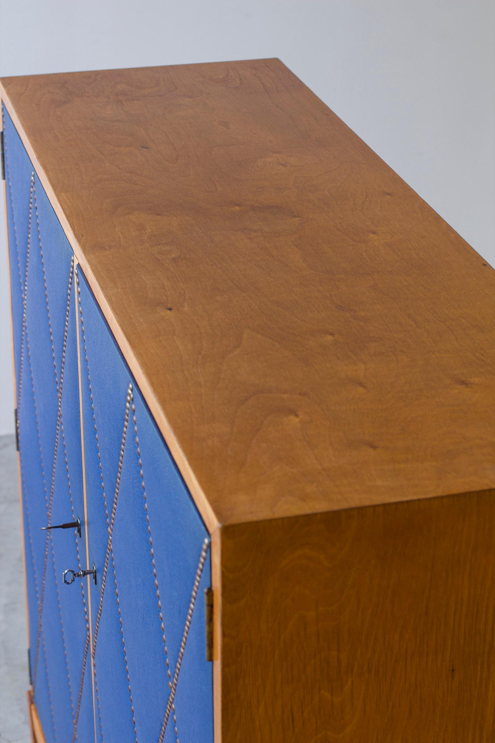 Geometrical blue cabinet attributed to Otto Schulz  and Boet, 1940s For Sale 7