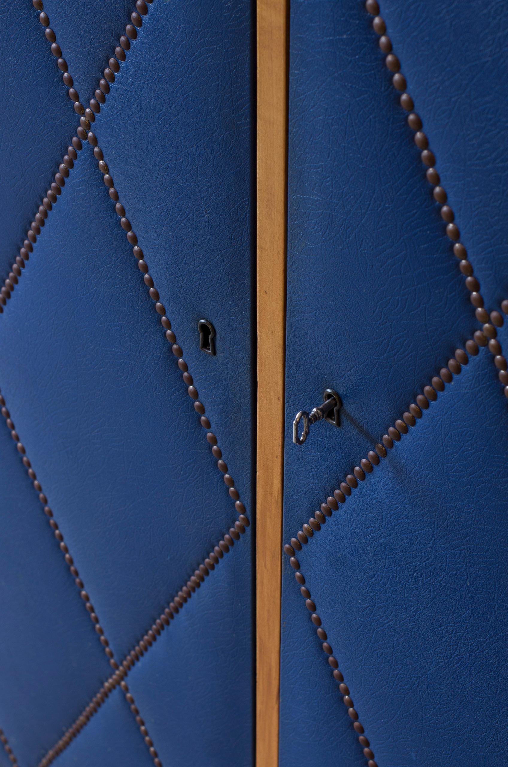 Geometrical blue cabinet attributed to Otto Schulz  and Boet, 1940s For Sale 8