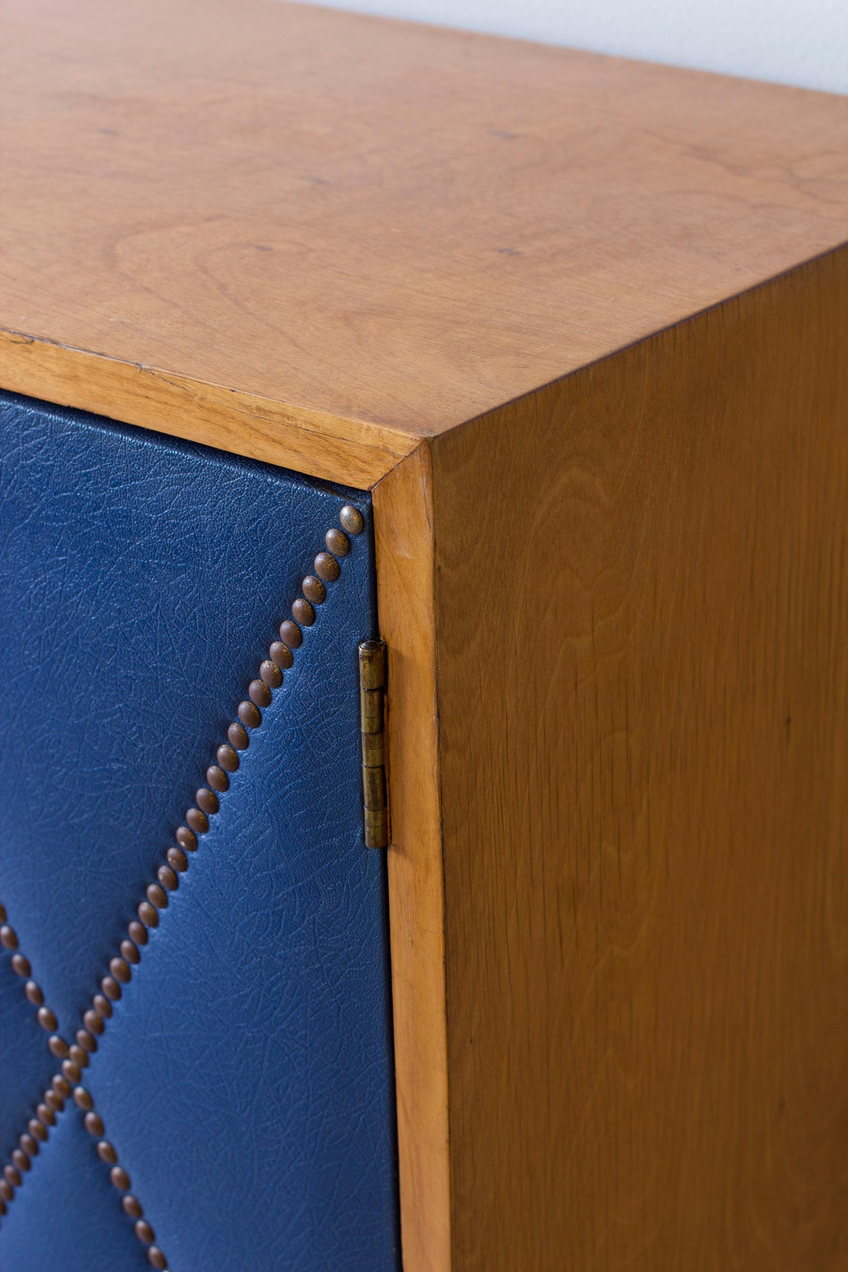 Geometrical blue cabinet attributed to Otto Schulz  and Boet, 1940s For Sale 10