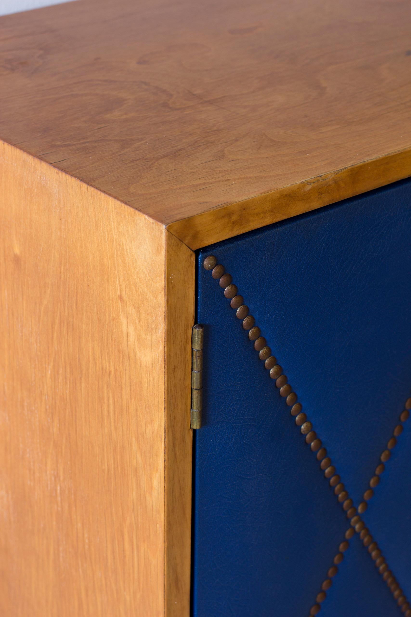 Geometrical blue cabinet attributed to Otto Schulz  and Boet, 1940s For Sale 11