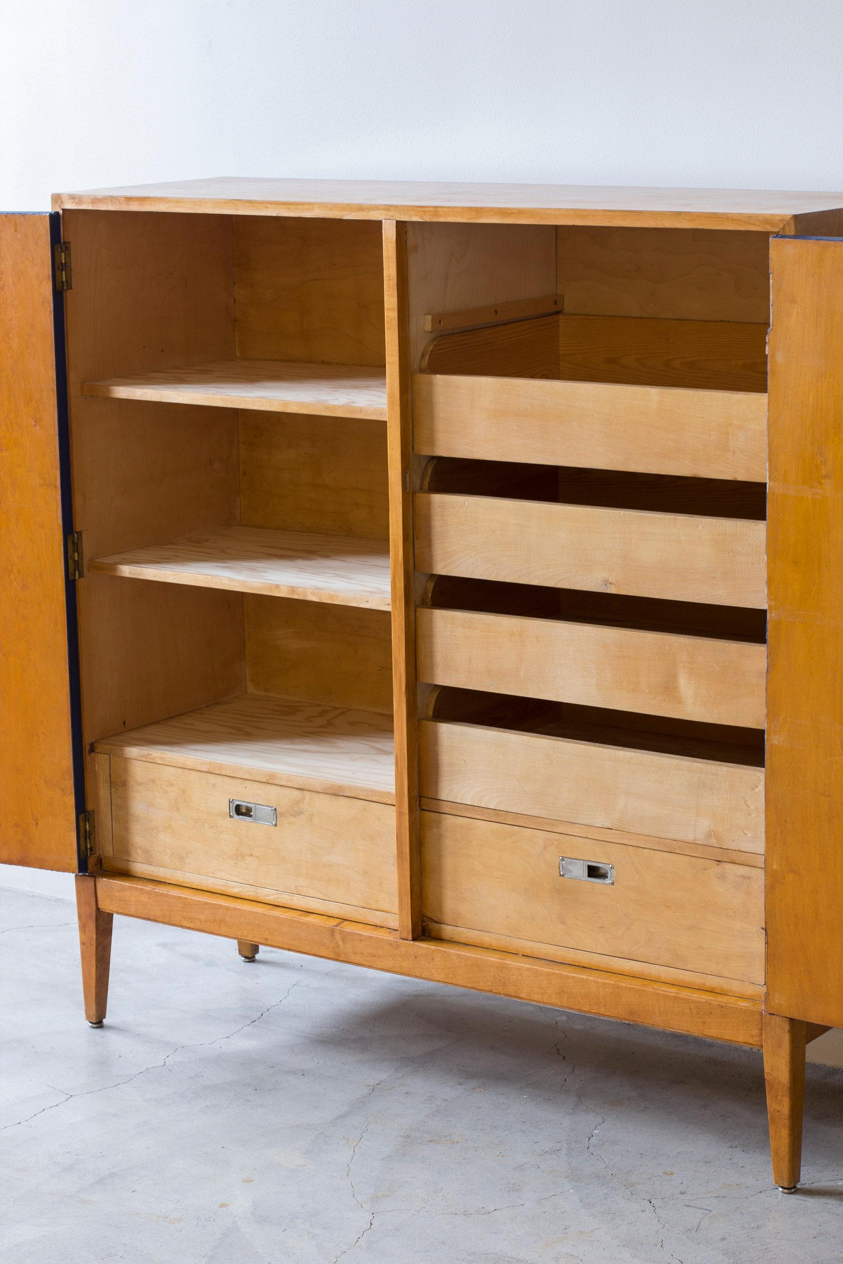 Geometrical blue cabinet attributed to Otto Schulz  and Boet, 1940s For Sale 2
