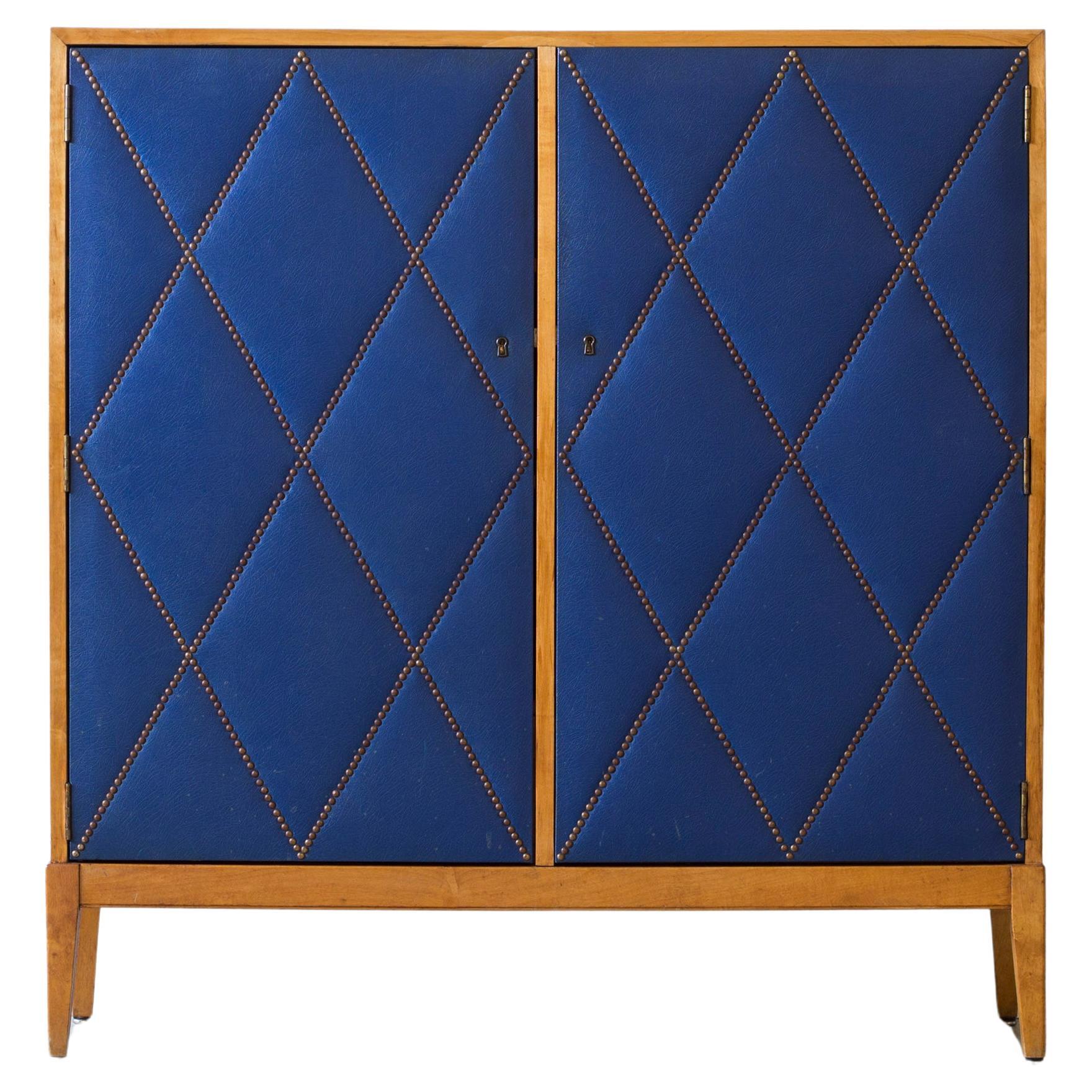 Geometrical blue cabinet attributed to Otto Schulz  and Boet, 1940s For Sale
