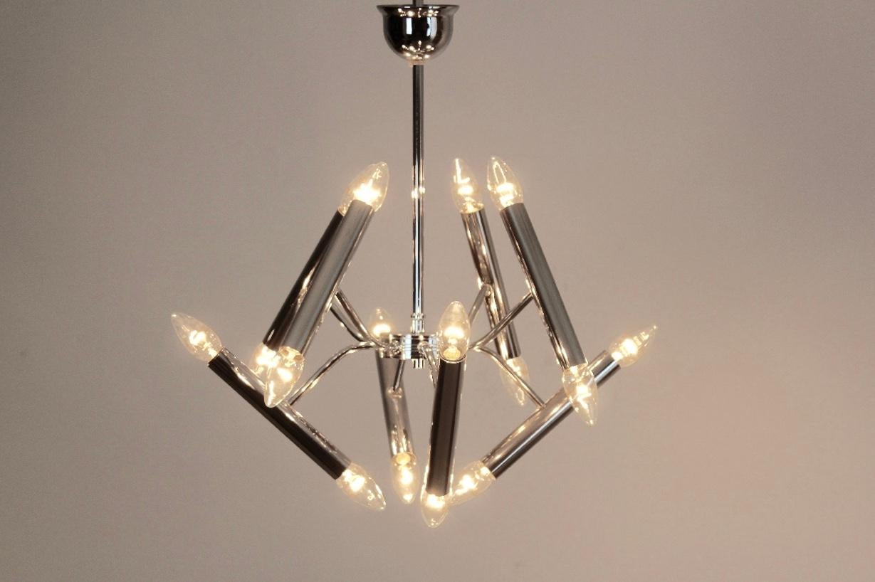 Geometrical Chrome Chandelier by Boulanger For Sale 2