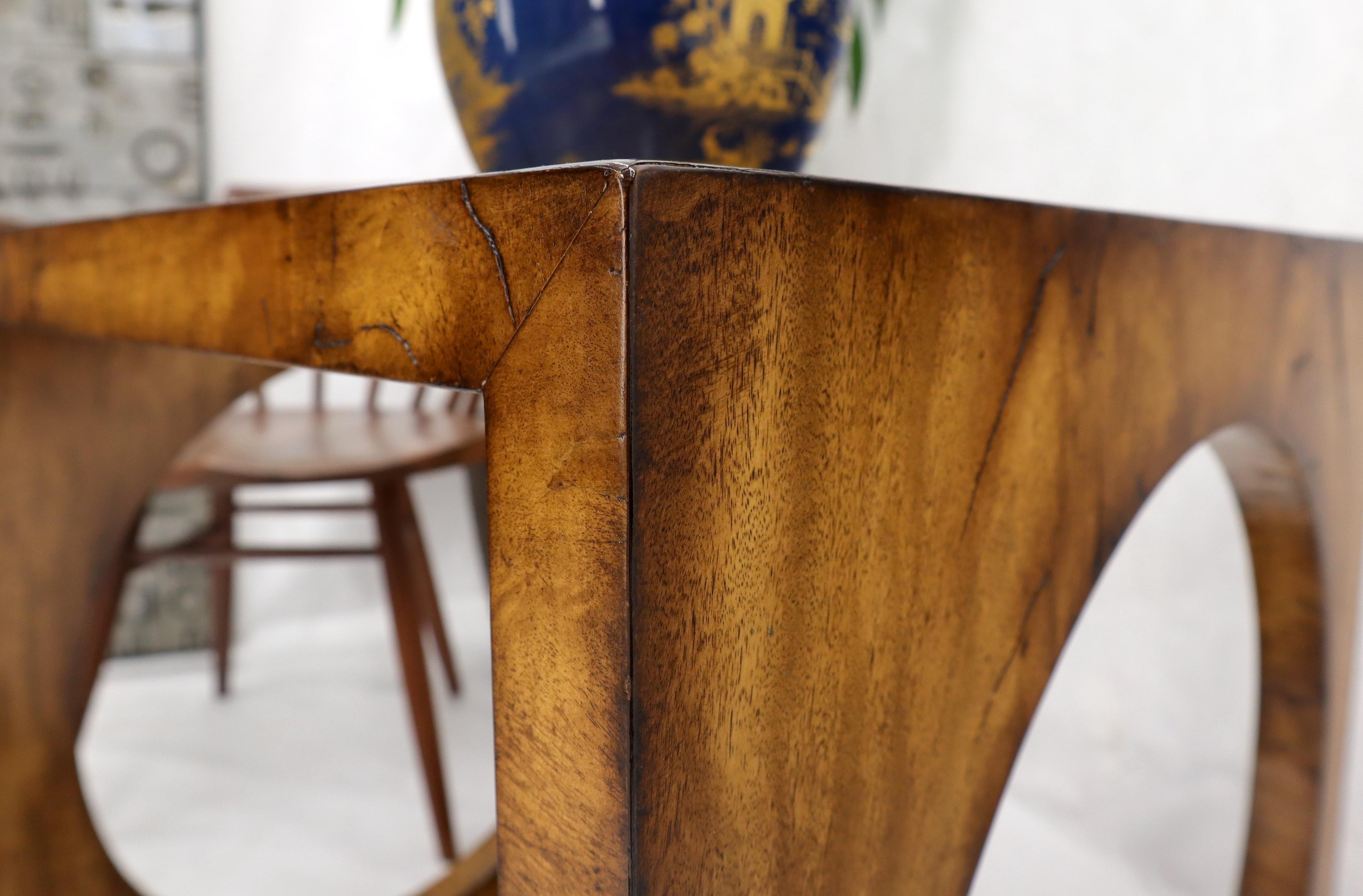 Geometrical Cube Shape Burl Flame Wood Pattern Side Table In Excellent Condition For Sale In Rockaway, NJ