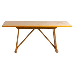 Tavolo da pranzo geometrico in Oak, Italia anni '80