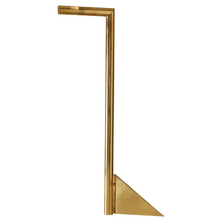 Geometrical Floor Lamp in Brass For Sale