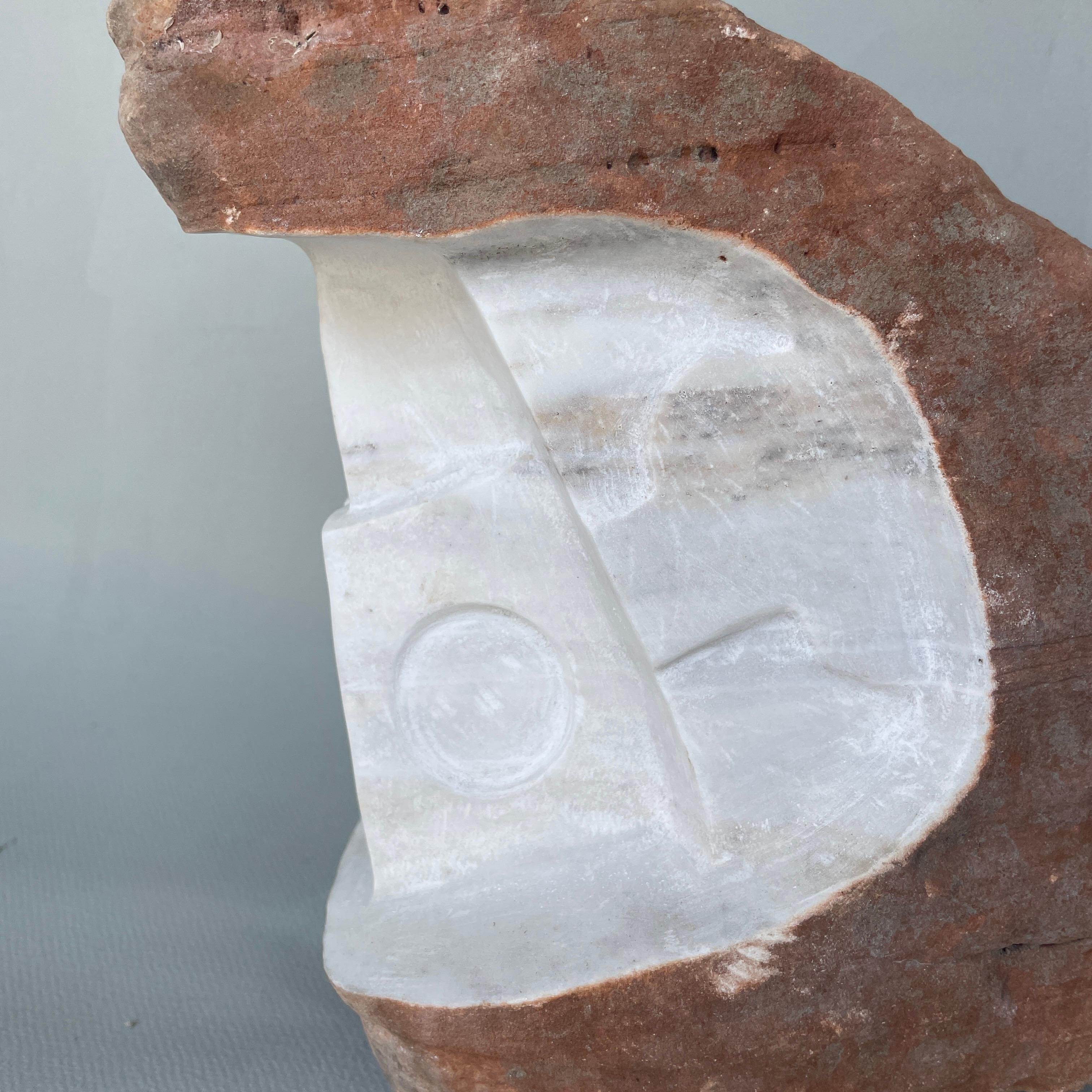 Contemporary Geometrical Force in Nature Marble Sculpture by Tom Von Kaenel For Sale