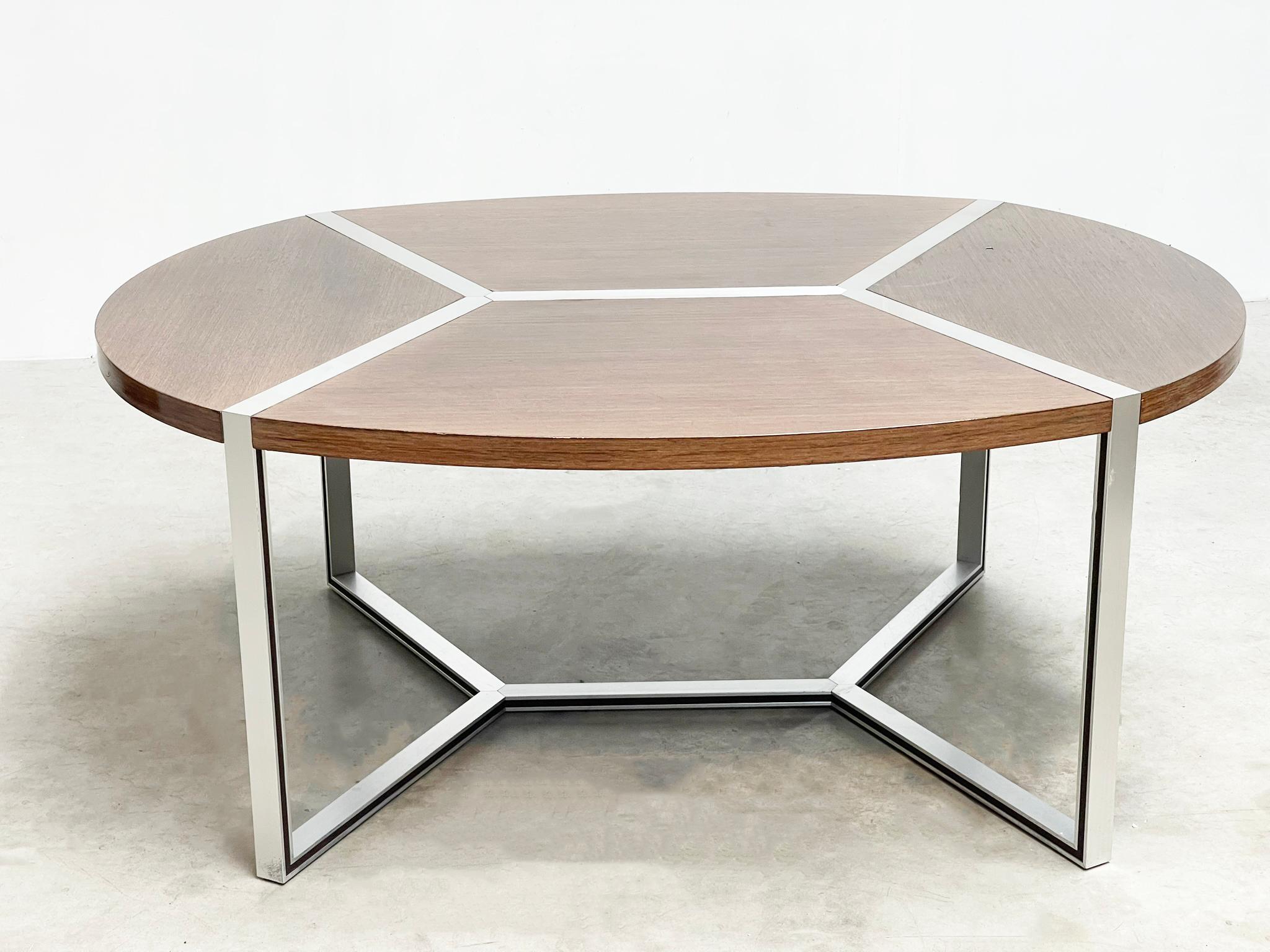 French Geometrical Ligne Roset dining table designed by Henri Lesetre and Claude Gailla For Sale