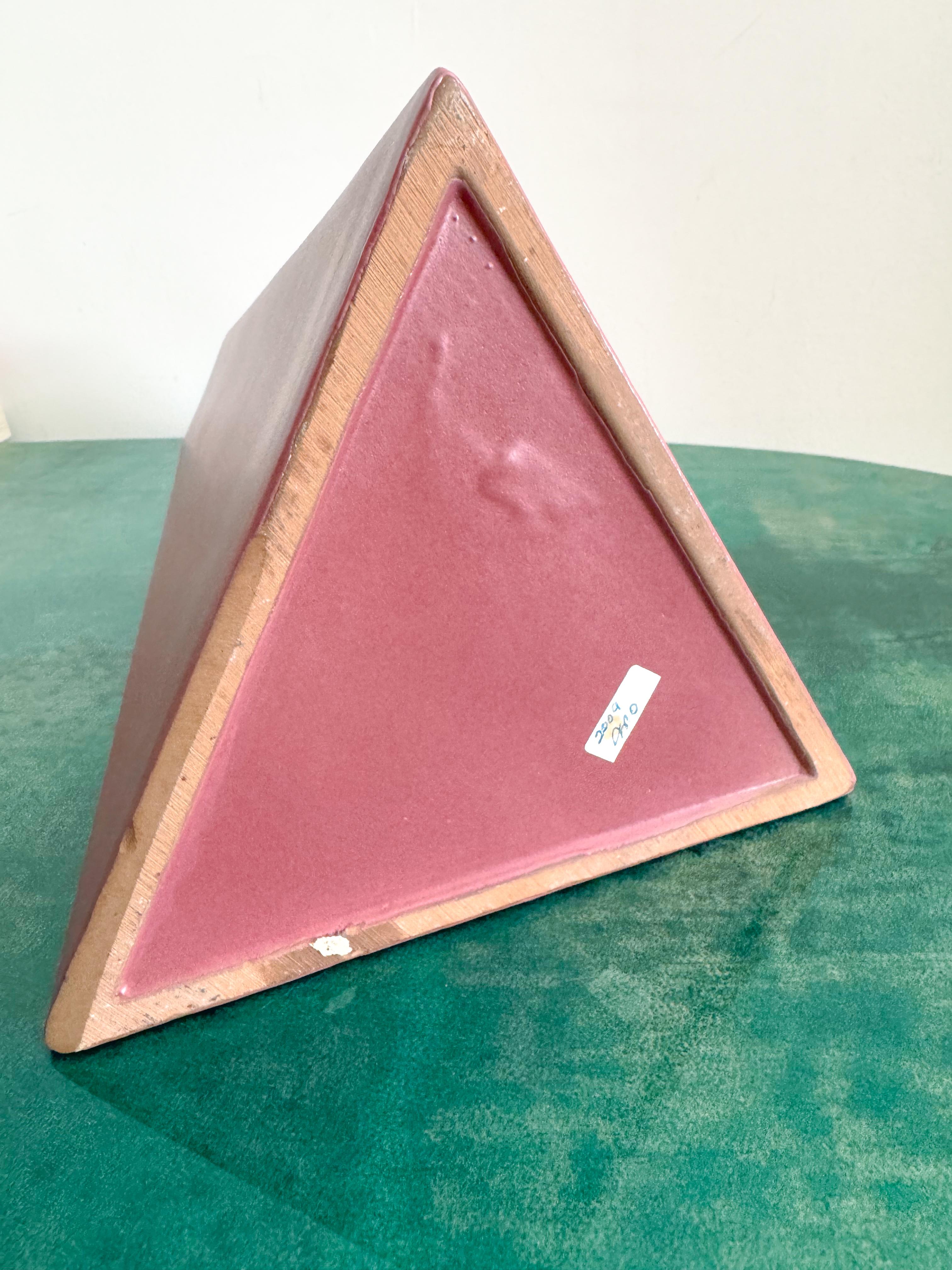 Geometrical Rose Ceramic Vase by Evangeline, Quebec 1970s – Postmodern Memphis For Sale 3