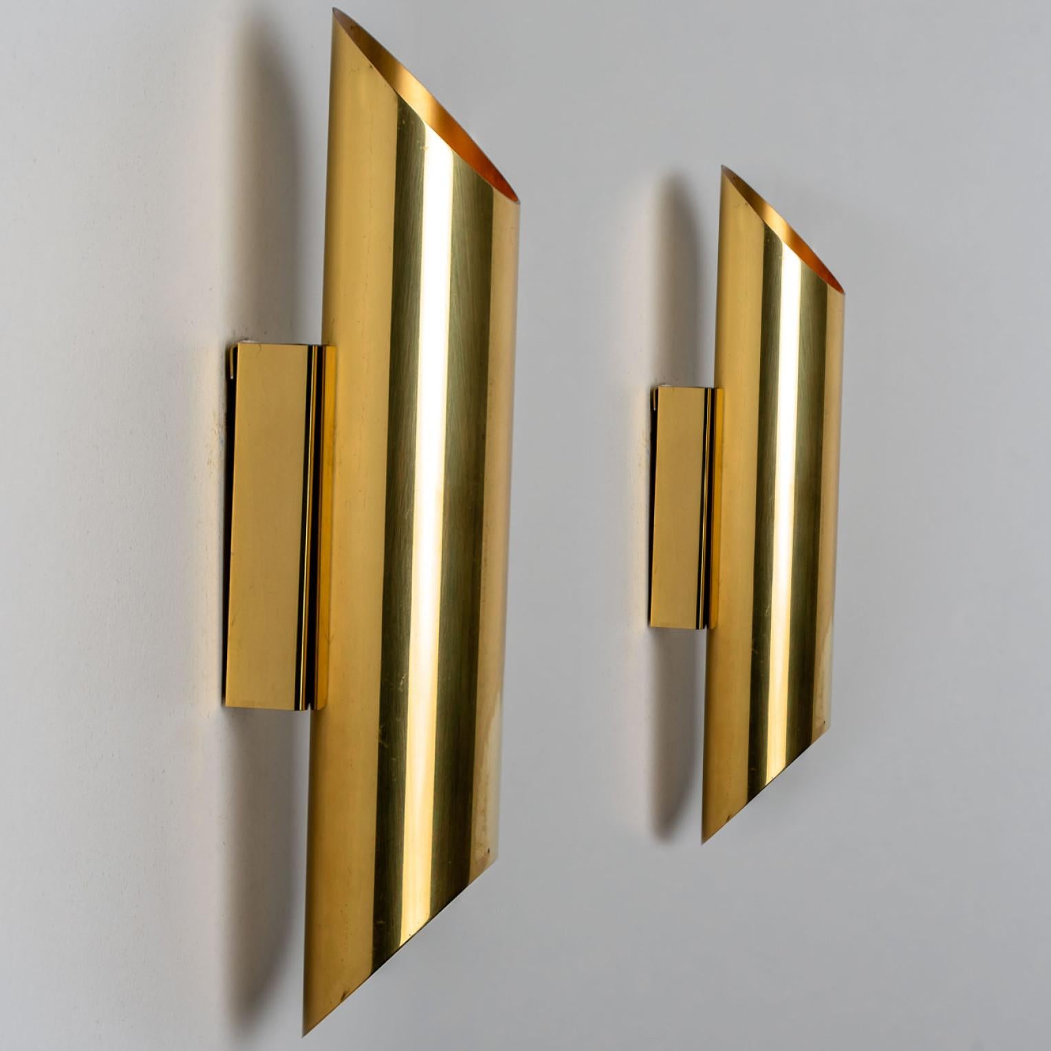 Modern Geometrical Tube Brass Sconces in Style of Nanda Vigo, Italy, 1960s For Sale