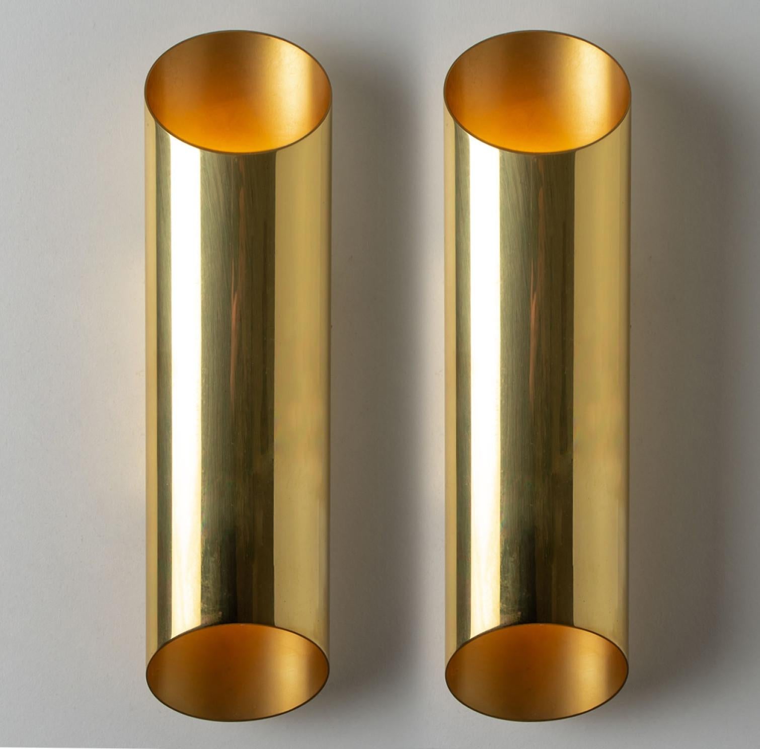 Mid-20th Century Geometrical Tube Brass Sconces in Style of Nanda Vigo, Italy, 1960s For Sale