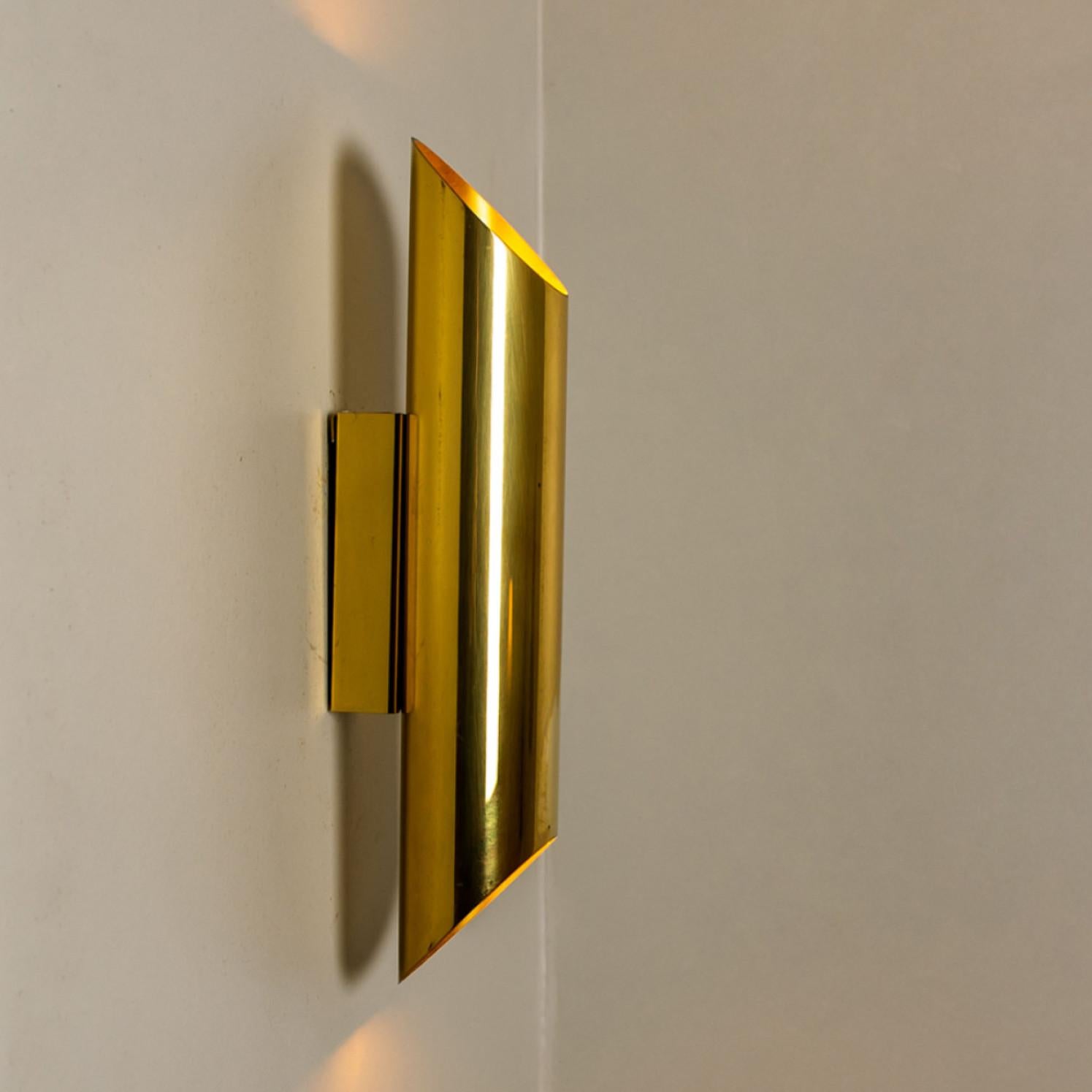 Metal Geometrical Tube Brass Sconces in Style of Nanda Vigo, Italy, 1960s For Sale