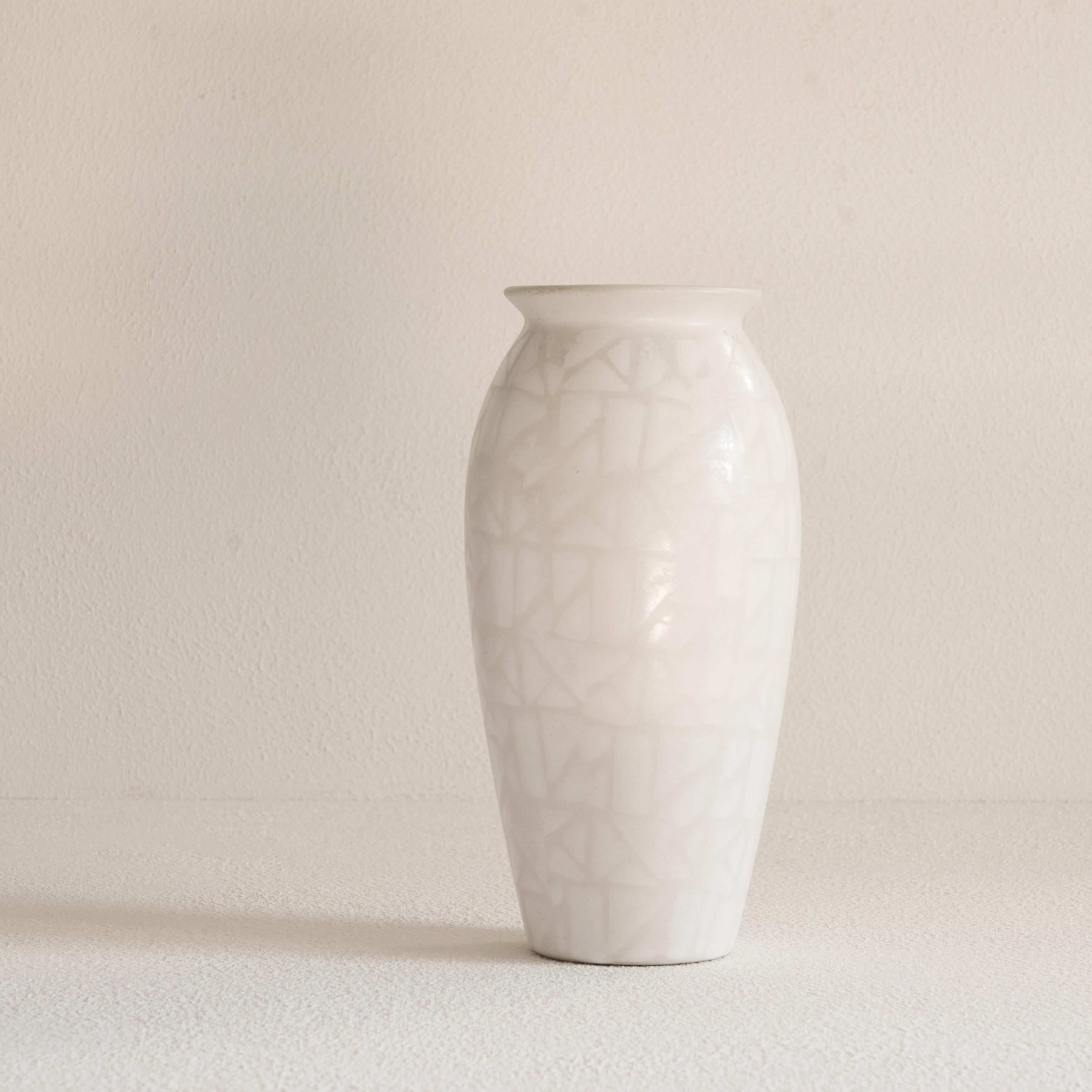Mid-Century Modern Geometrically Decorated Midcentury German Studio Pottery Vase, 1970s For Sale
