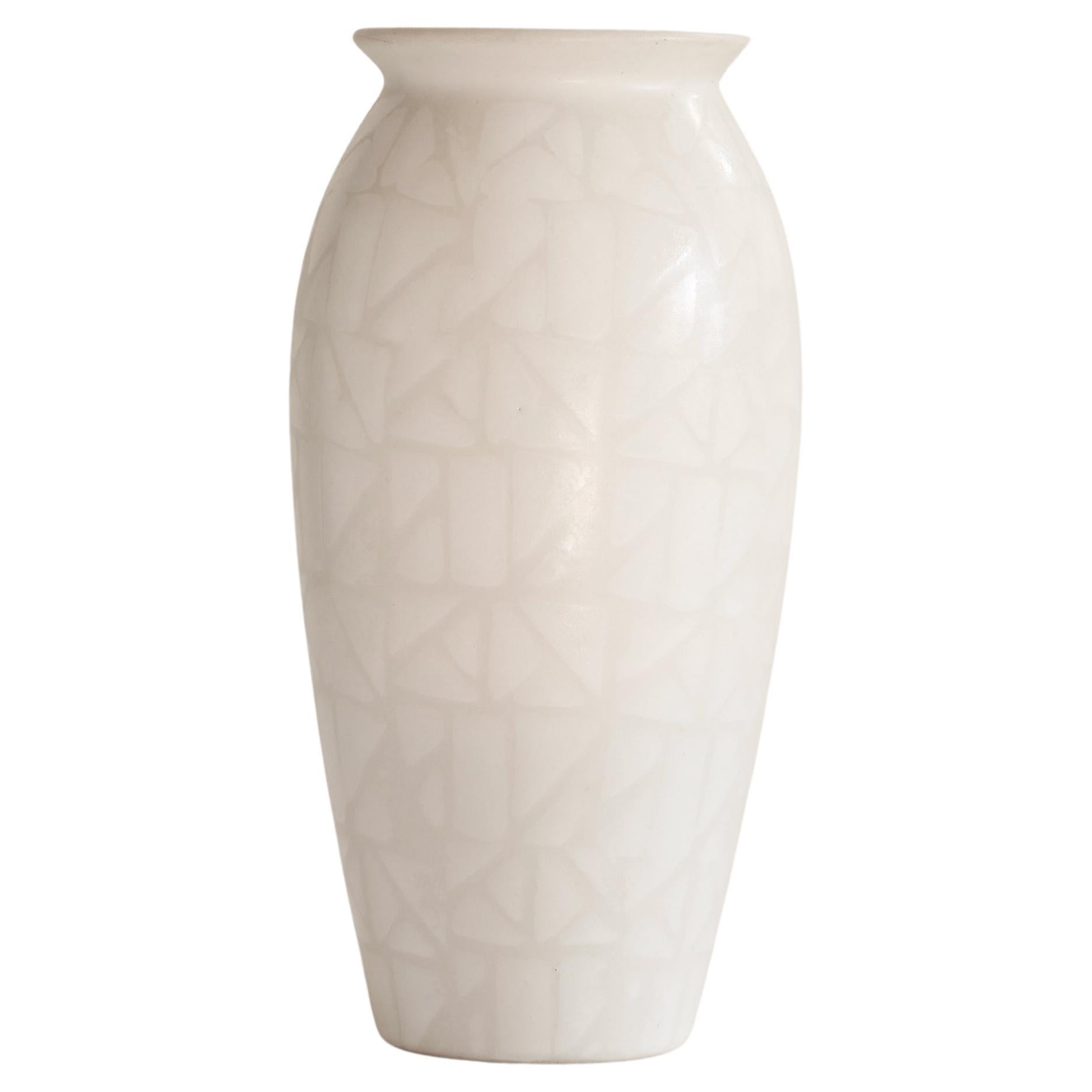 Vase à décor géométrique en poterie Studio Pottery allemande du milieu du siècle, années 1970