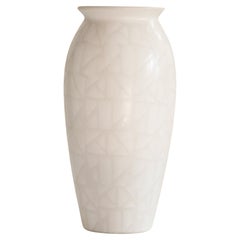 Vase en poterie de studio allemand du milieu du siècle à décor géométrique 1970