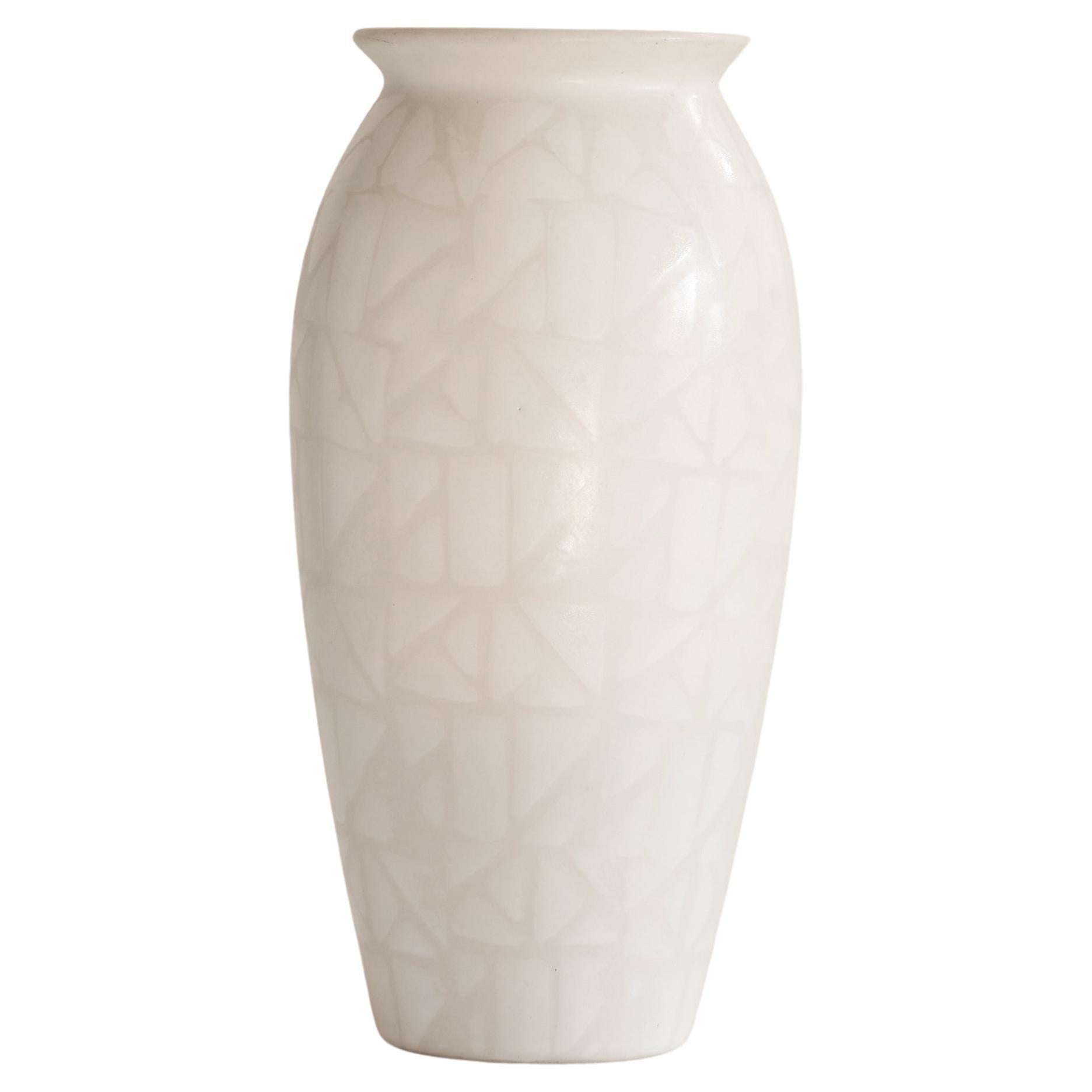 Vaso in Studio Pottery tedesco di metà secolo con decorazioni geometriche, anni '70