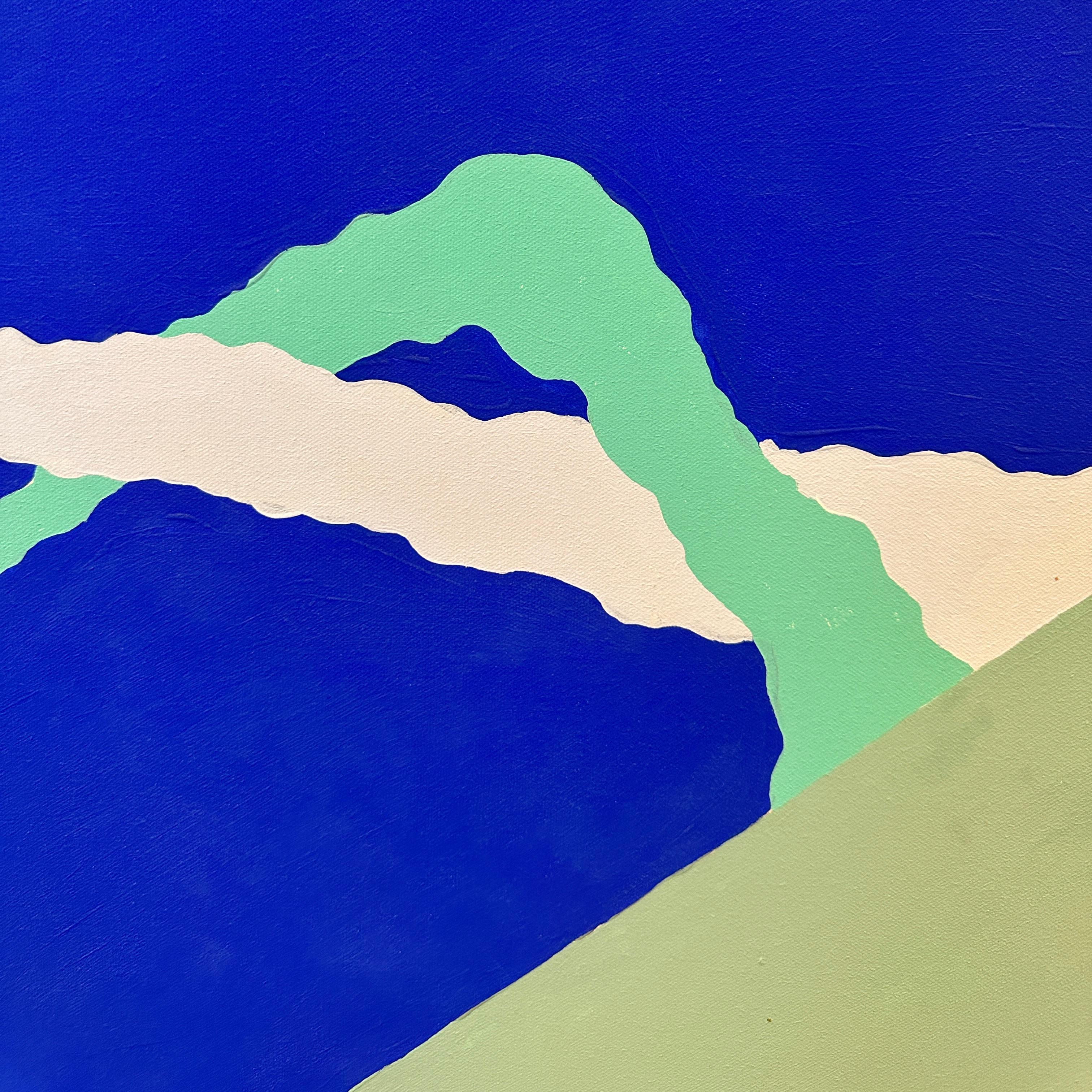 Geometrics in Space, Hard Edge Postmodern Acrylic on Canvas, signiert H Karp '80 (Handbemalt) im Angebot