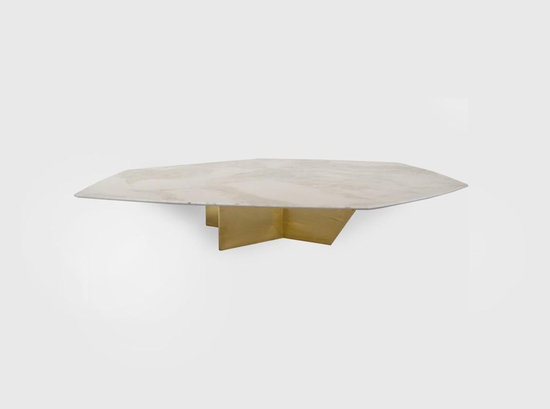 Geometrik Marble and Brass Coffee Table III by Atra Design In New Condition In Geneve, CH