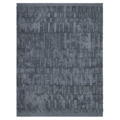 geometry. 001 - Hand woven flat weave with silk cut pile motif