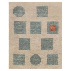 Geometrie. 002 - Handgewebter Teppich aus Leinen und Nettle