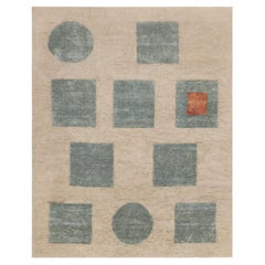 Geometry 002 - Nœud tibétain noué à la main avec champ en boucle de lin et velours taillé à l'ornement
