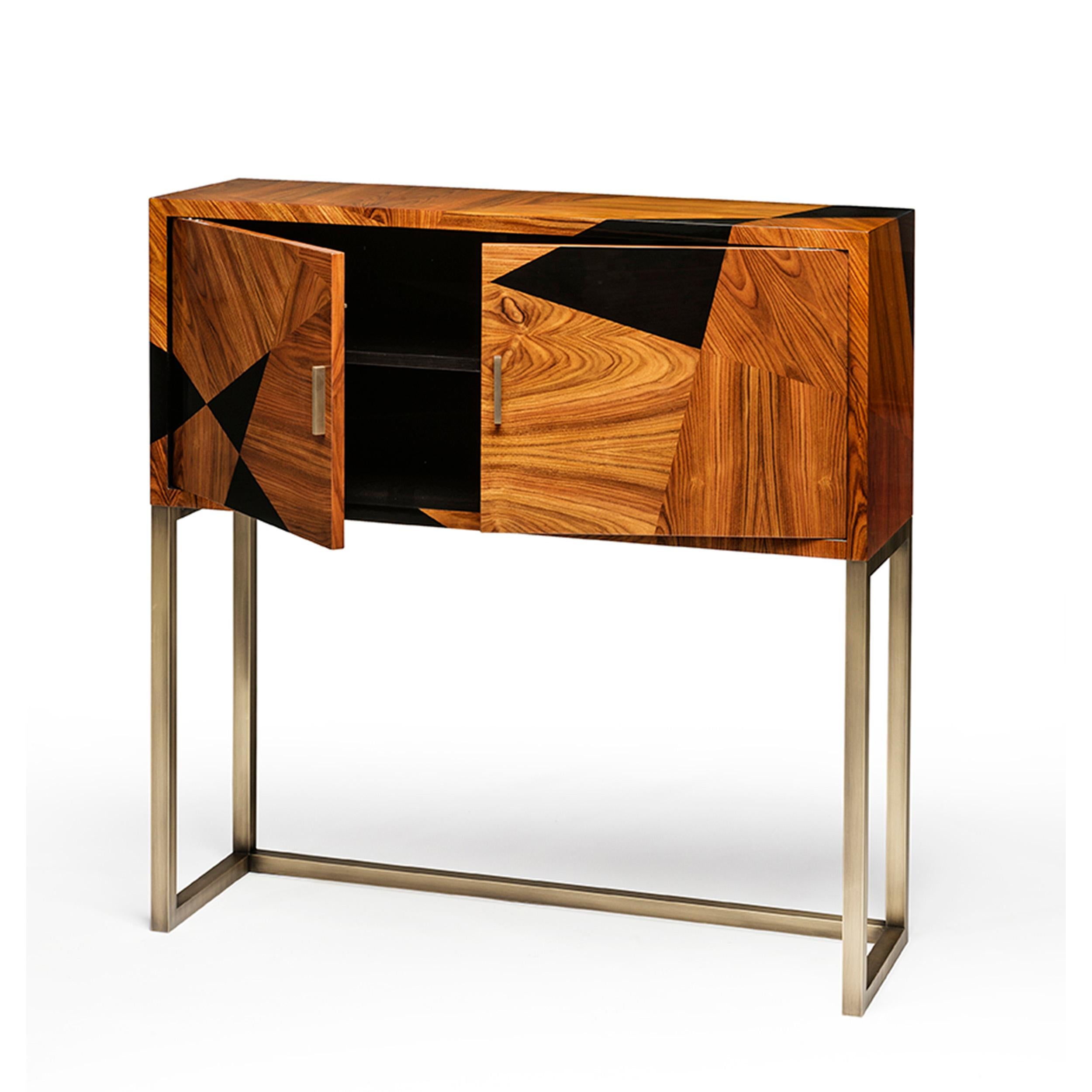 Mid-Century Modern Geometry Cabinet, in Ebonized Sikomoro Wood, Handcrafted in Portugal by Duistt For Sale