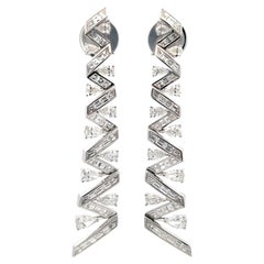 Geometrie Diamant-Ohrringe aus 18 Karat Weißgold Exklusive