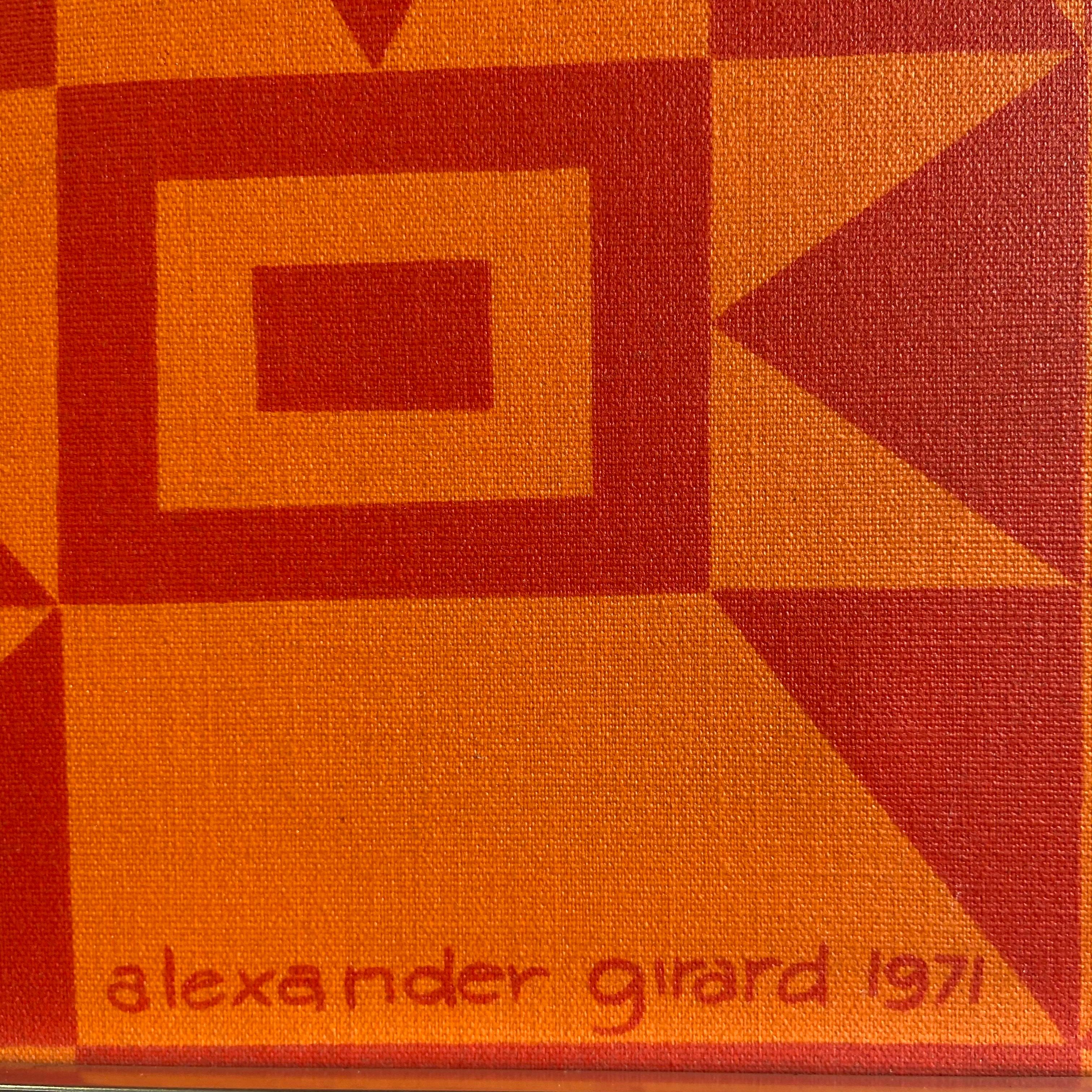 “Geometry” environmental enrichment panel by Alexander Girard, 1971. This is an original piece designed by Girard for Herman Miller. Showing very little wear and period framed by Tom Tru Co Lambertville NJ.