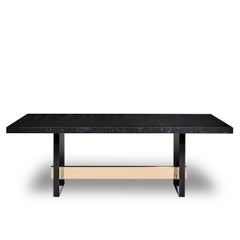 21st Century Geometry Marble Table, Nero Marquina Top, by Duistt