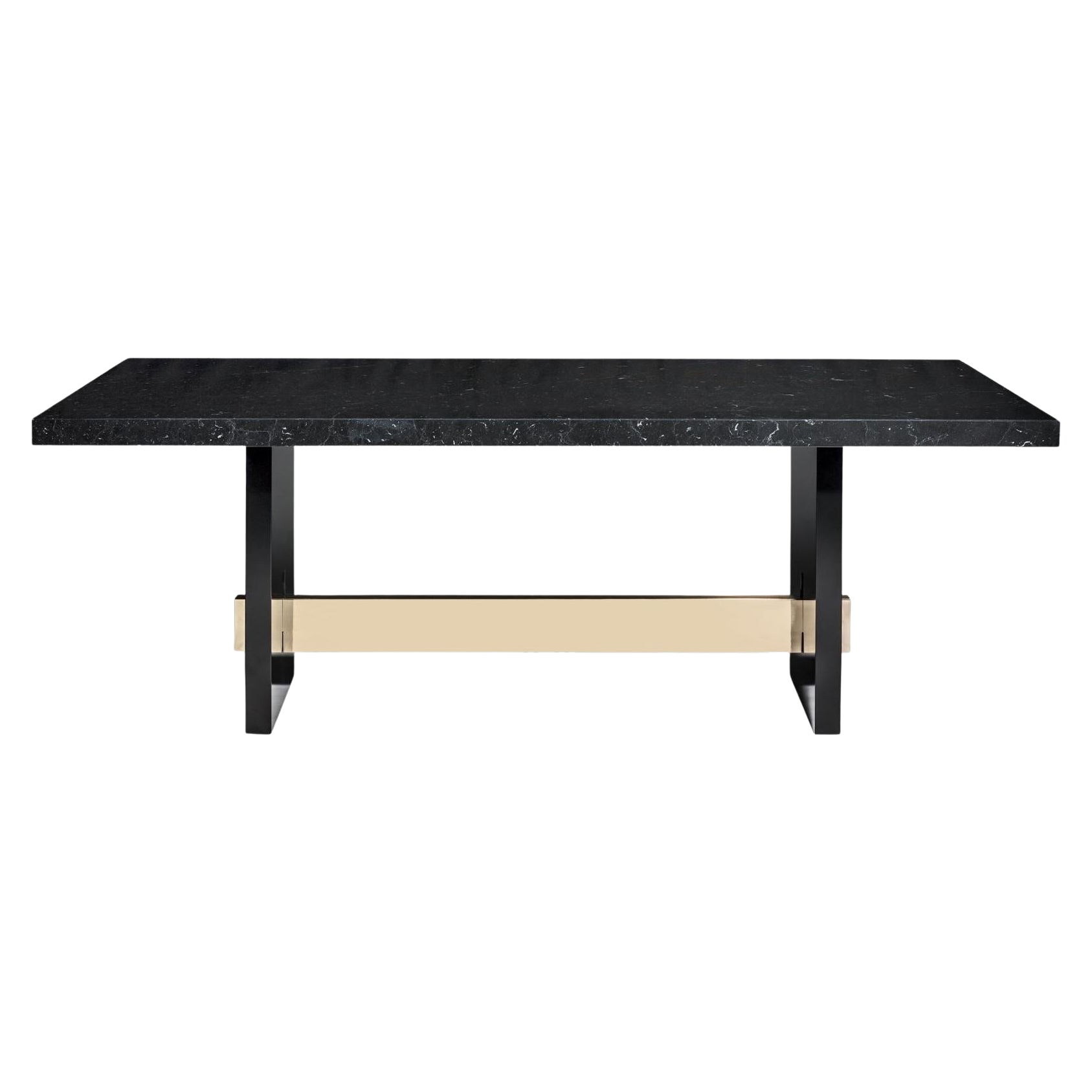 Geometry Marble Table, Nero Marquina Top, Handcrafted in Portugal by Duistt