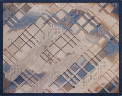 Hand-Tufted Geometric Rug by FULI, 10x13ft, Modern Design, Viscose and Wool