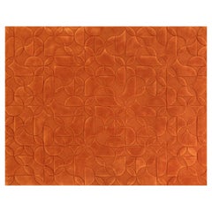 Hand-Tufted Geometric Rug by FULI, 10x13ft, Modern Chinese Design