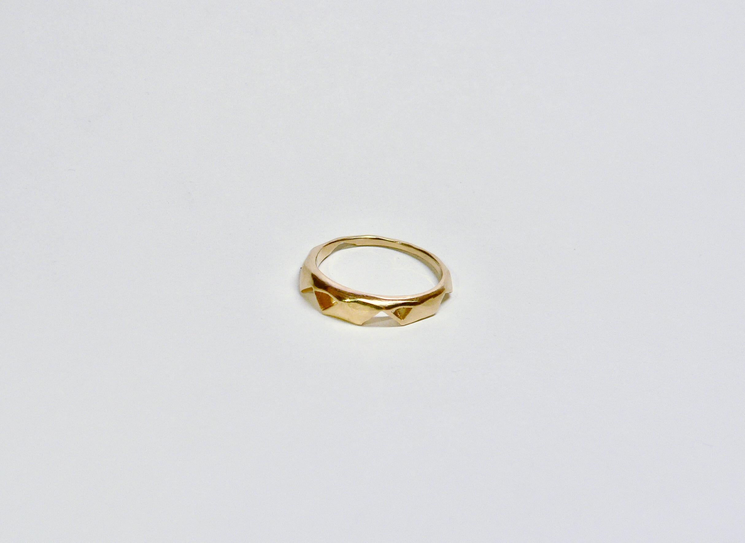 Geometrie-Ring A, Sterlingsilber, 18 Karat Gelbgold, vergoldet im Zustand „Neu“ im Angebot in Tokyo, JP