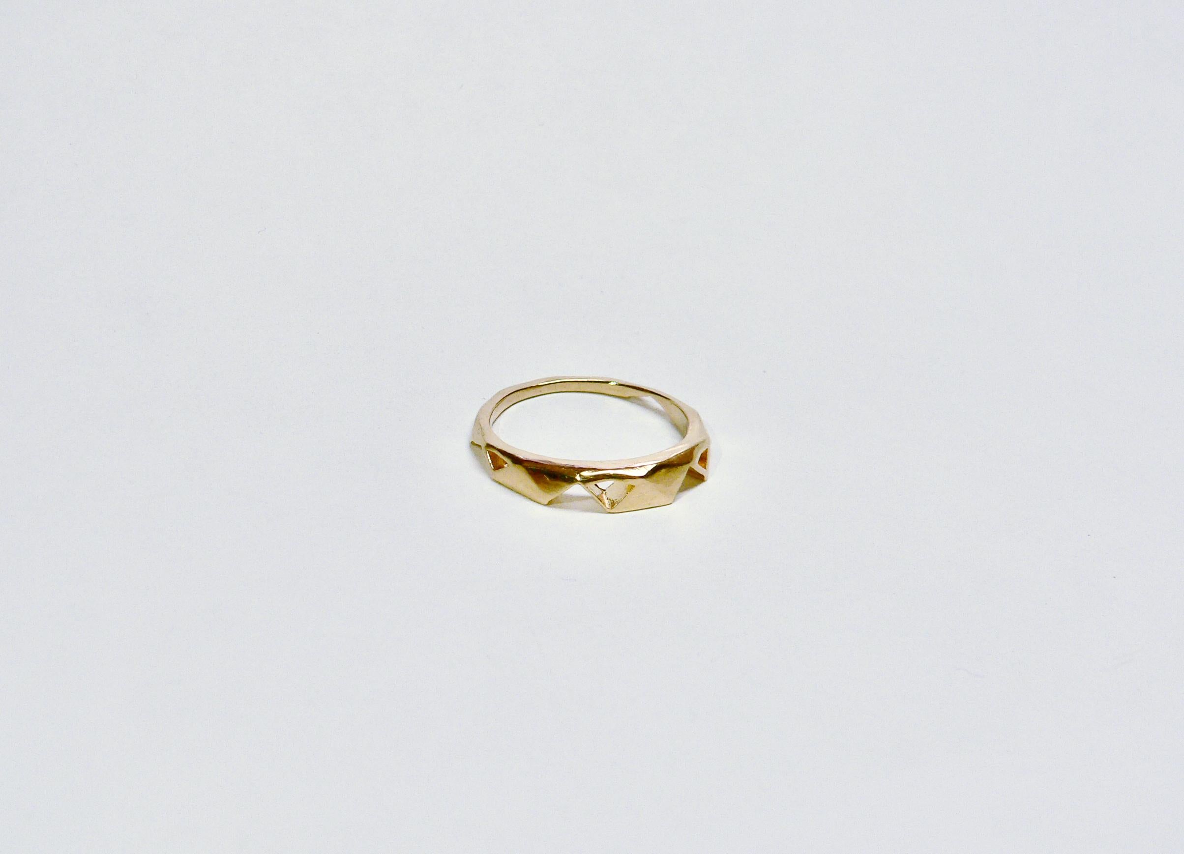 Geometrie-Ring B, Sterlingsilber, 18 Karat Gelbgold, vergoldet (Künstler*in) im Angebot