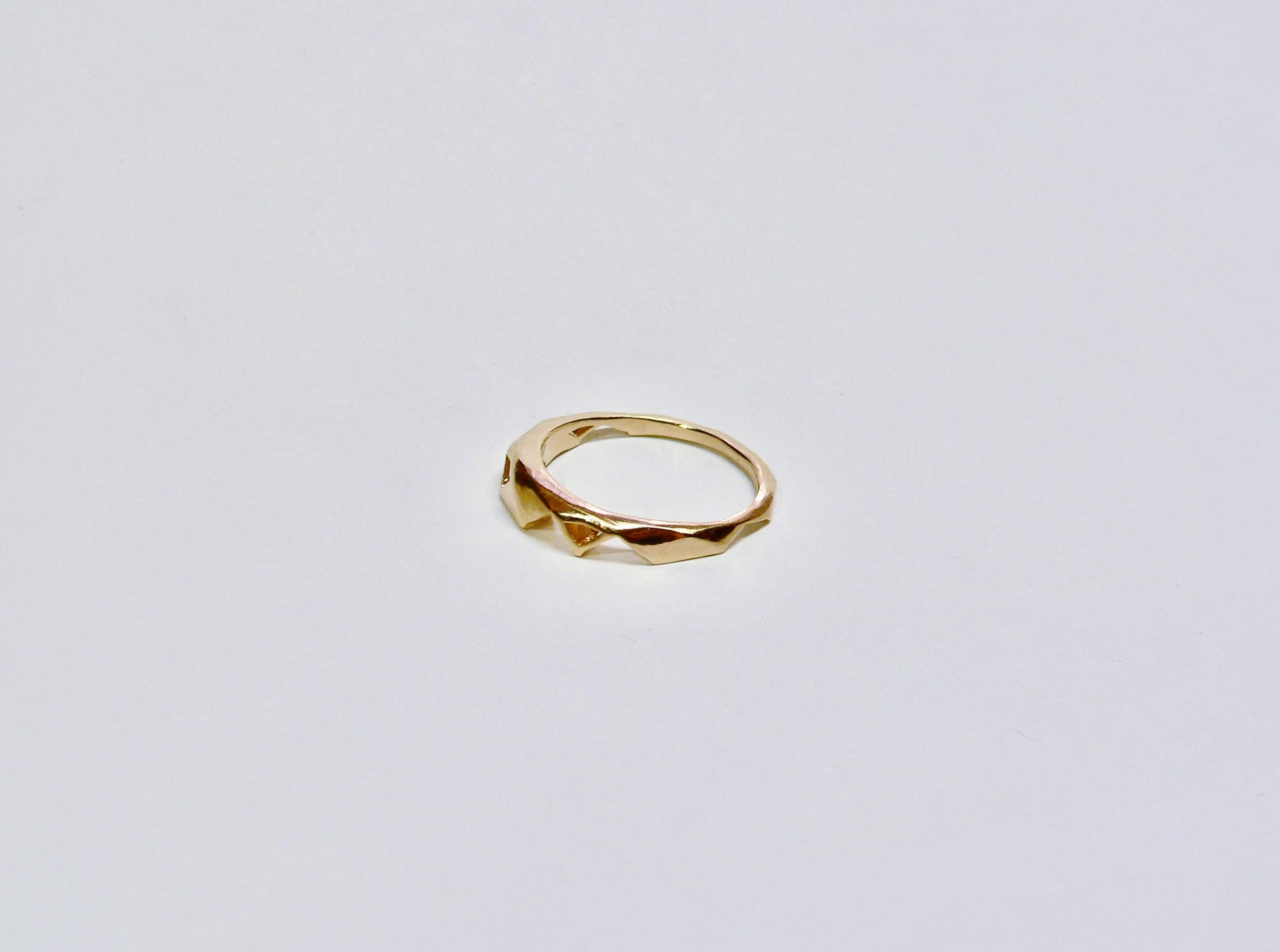 Geometrie-Ring B, Sterlingsilber, 18 Karat Gelbgold, vergoldet im Zustand „Neu“ im Angebot in Tokyo, JP