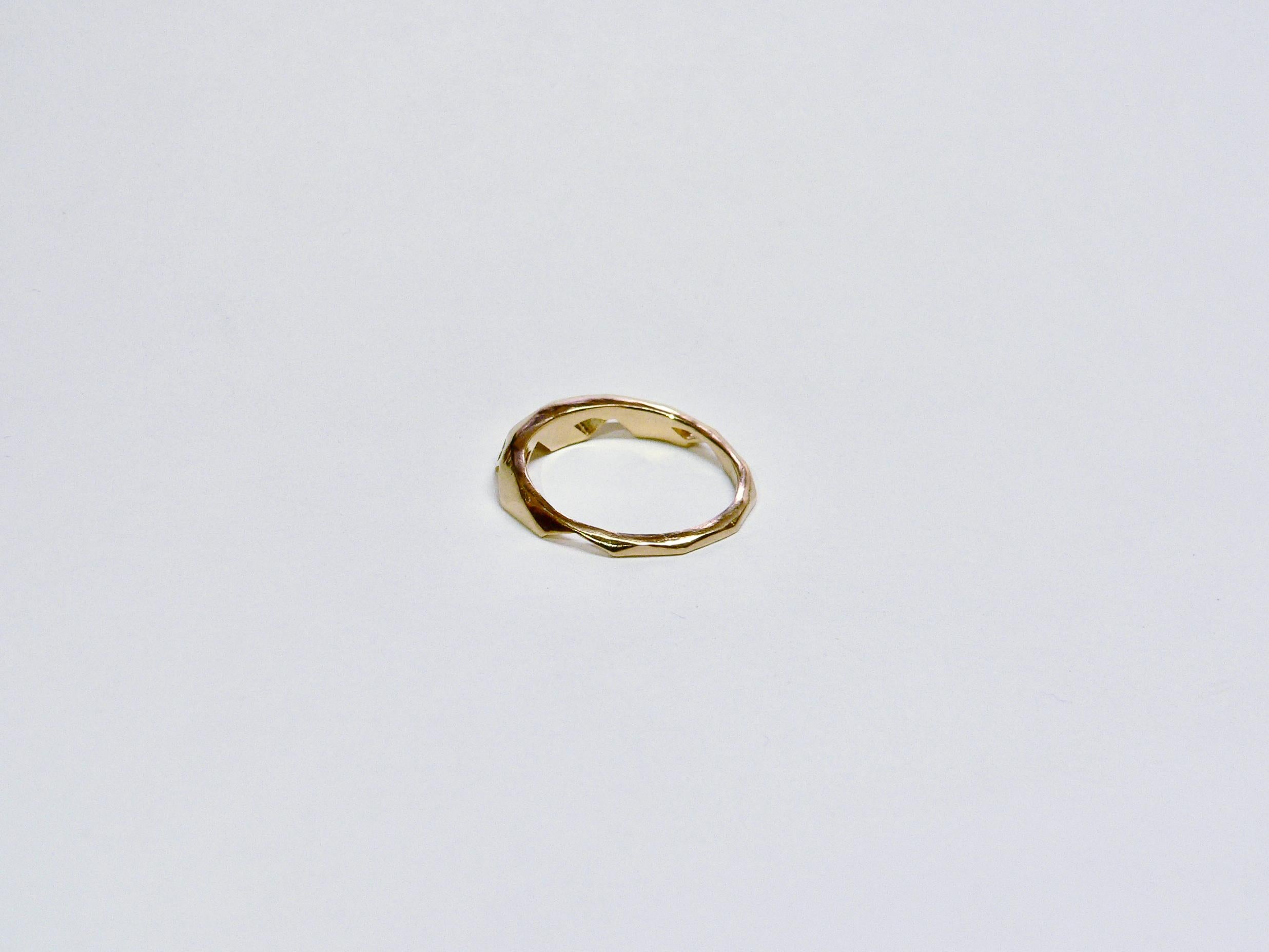 Geometrie-Ring B, Sterlingsilber, 18 Karat Gelbgold, vergoldet für Damen oder Herren im Angebot