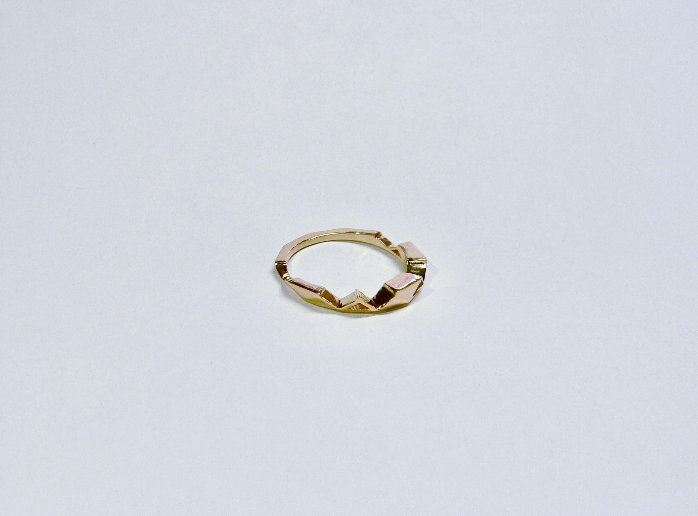 Geometrie-Ring B, Sterlingsilber, 18 Karat Gelbgold, vergoldet im Angebot 1