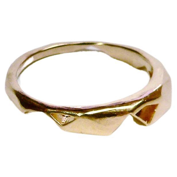 Geometrie-Ring B, Sterlingsilber, 18 Karat Gelbgold, vergoldet im Angebot