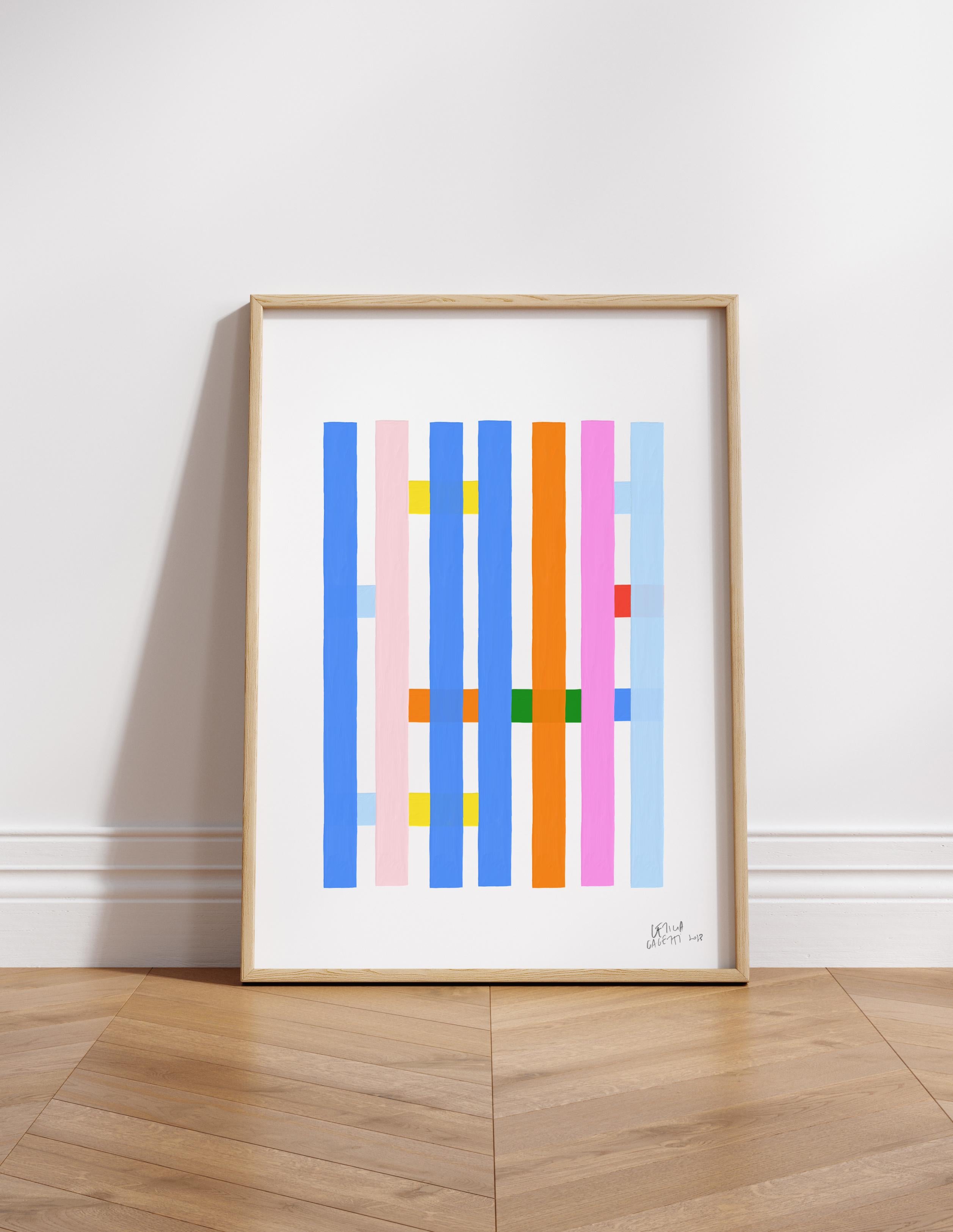 Abstract print by Leticia Gagetti, printed on 260g high-quality paper with a matte finish that ensures vivid and saturated colors.

Crafted through giclée printing on museum-quality paper, this fine art print utilizes archival inks to capture rich