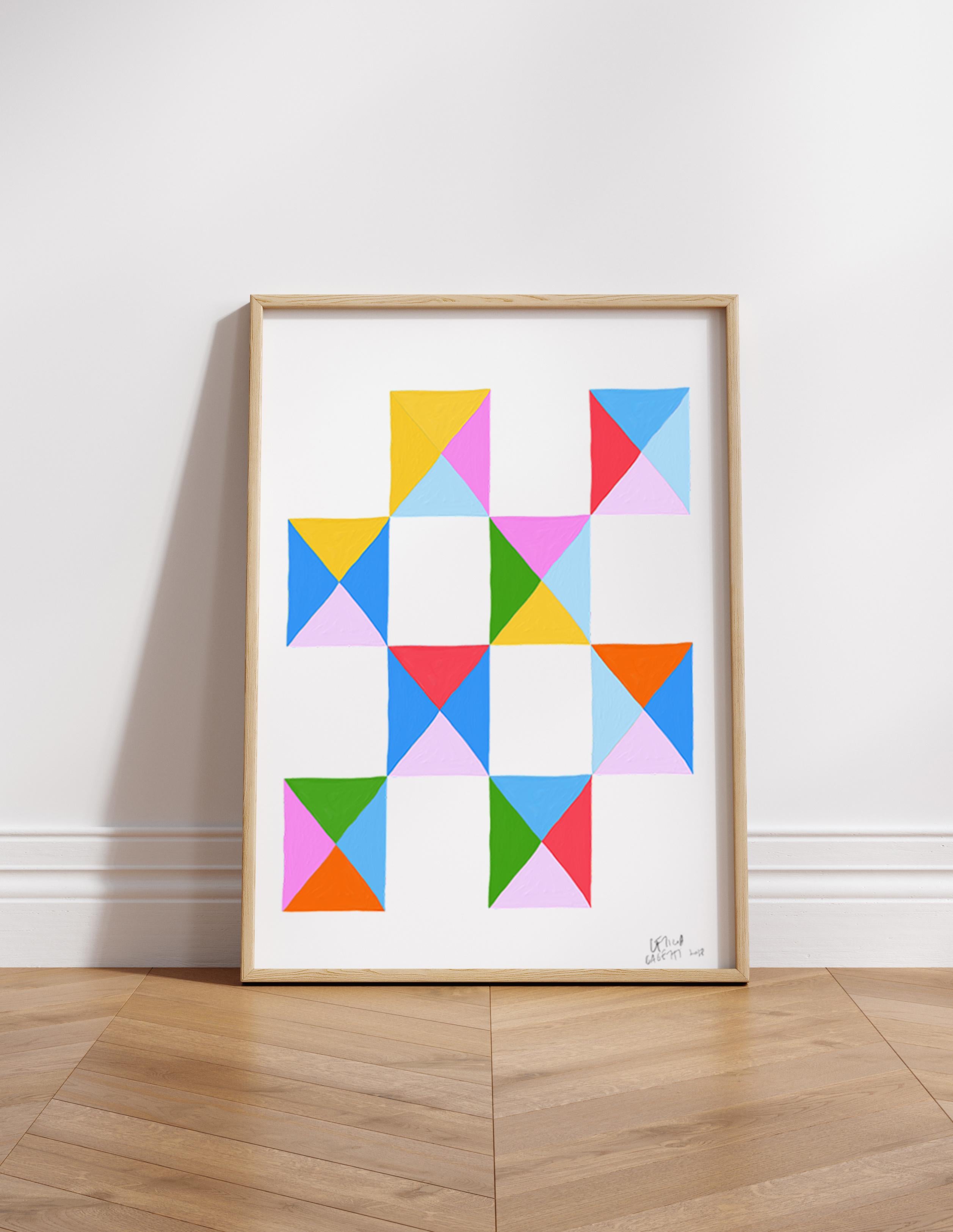 Impression d'art abstrait de Leticia Gagetti, imprimée sur un papier de haute qualité de 260 g avec une finition mate qui garantit des couleurs vives et saturées.

Réalisée par impression giclée sur du papier de qualité musée, cette affiche d'art