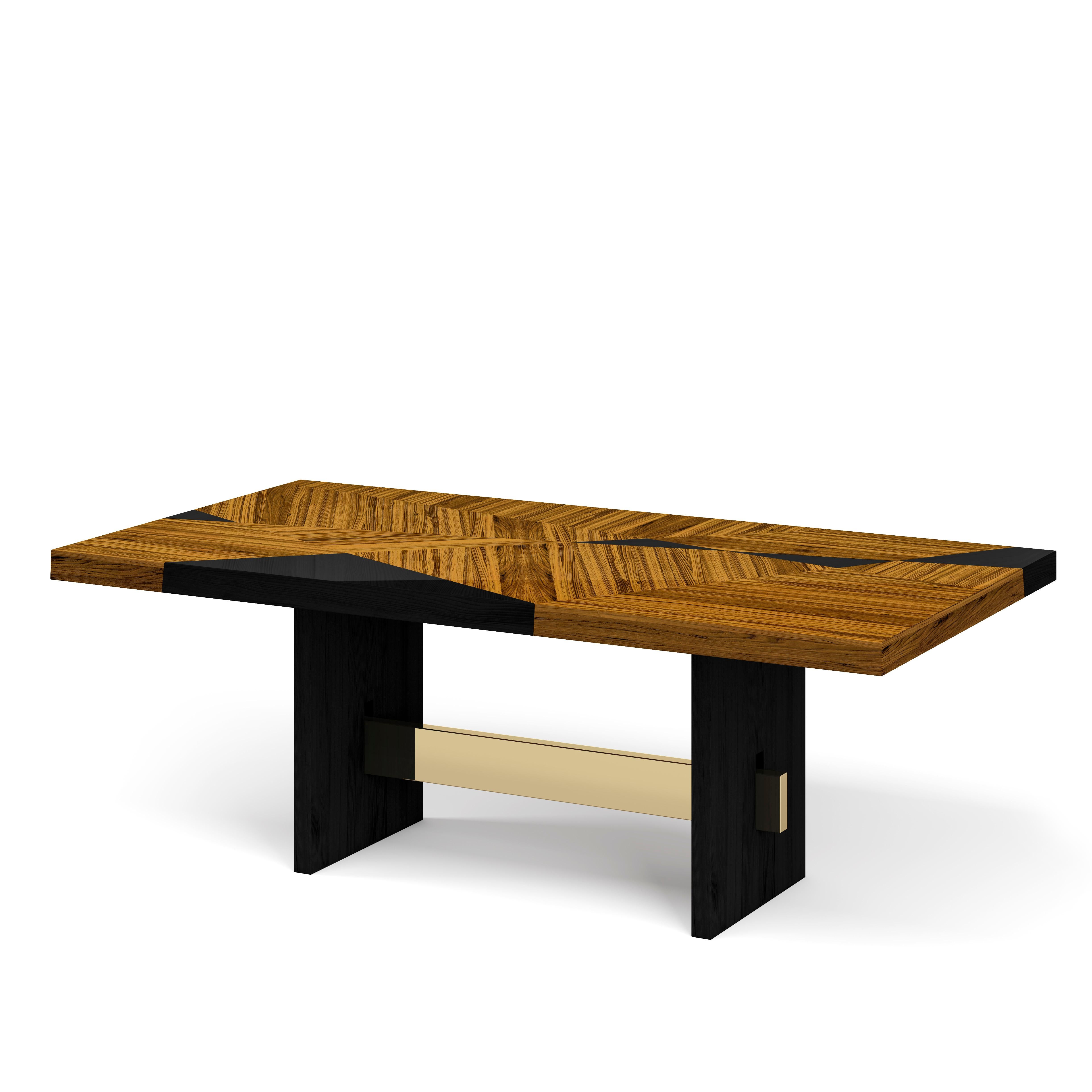 Portuguese Geometry Table, Ebonized Sikomoro Top, Handcrafted in Portugal by Duistt For Sale